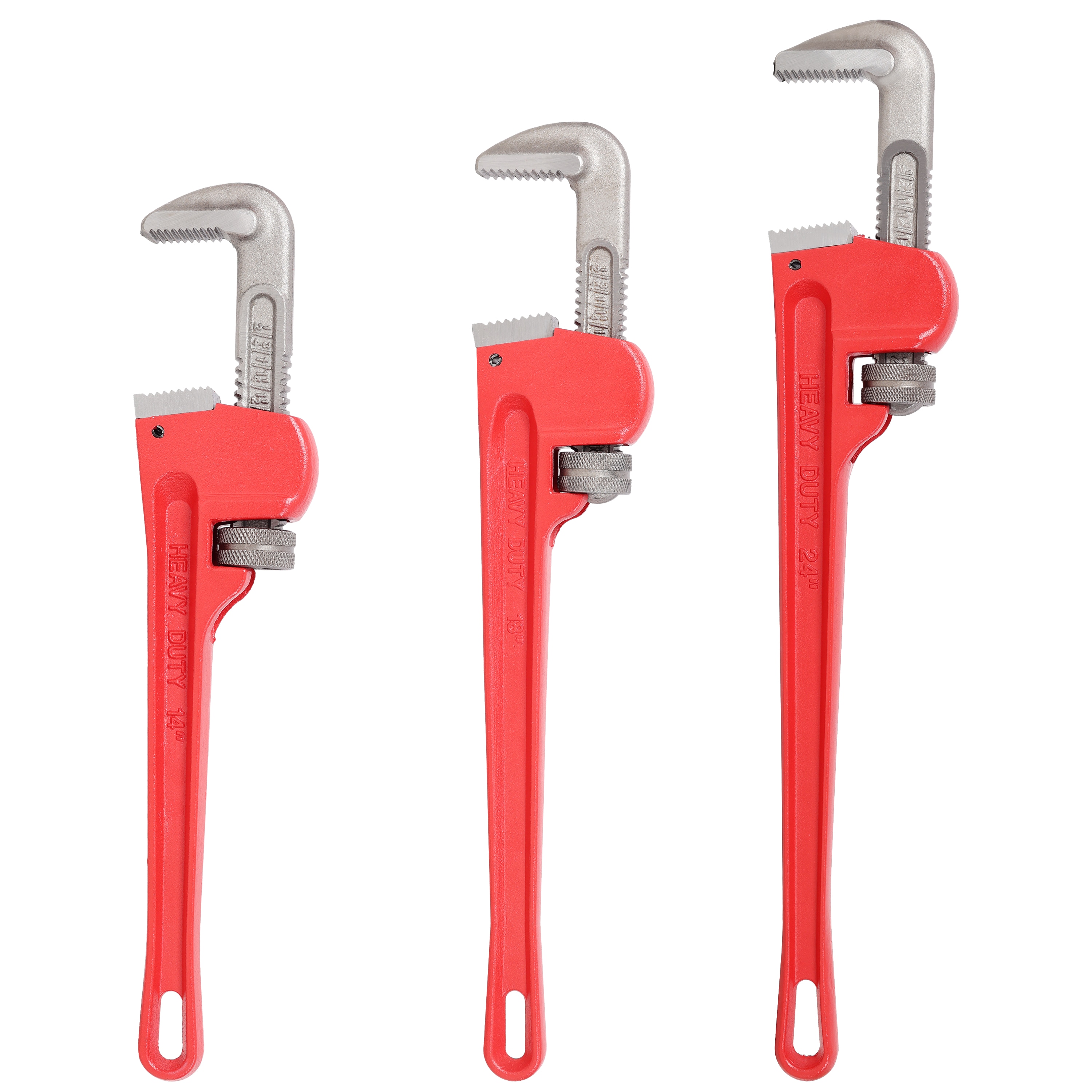 Bayfeve 3-Pack Heavy Duty Cast Alloy Steel Straight Pipe Wrench Set  (14-in 18-in 24-in)