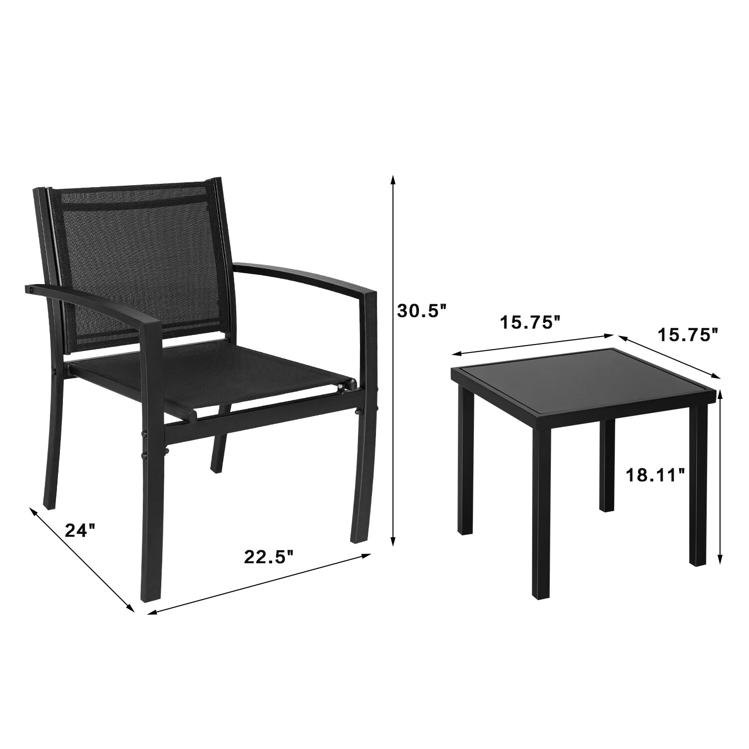 Vineego LS-TSL3BK Patio-Conversation-Sets - View #7
