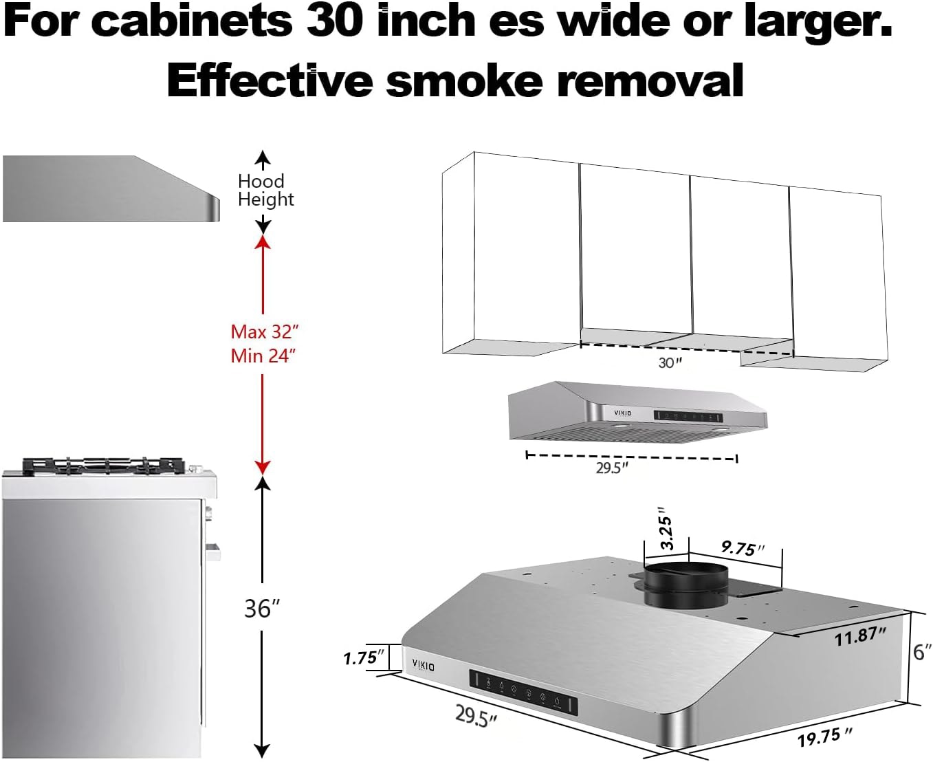 VIKIO IKC01-30 Undercabinet-Range-Hoods - View #12