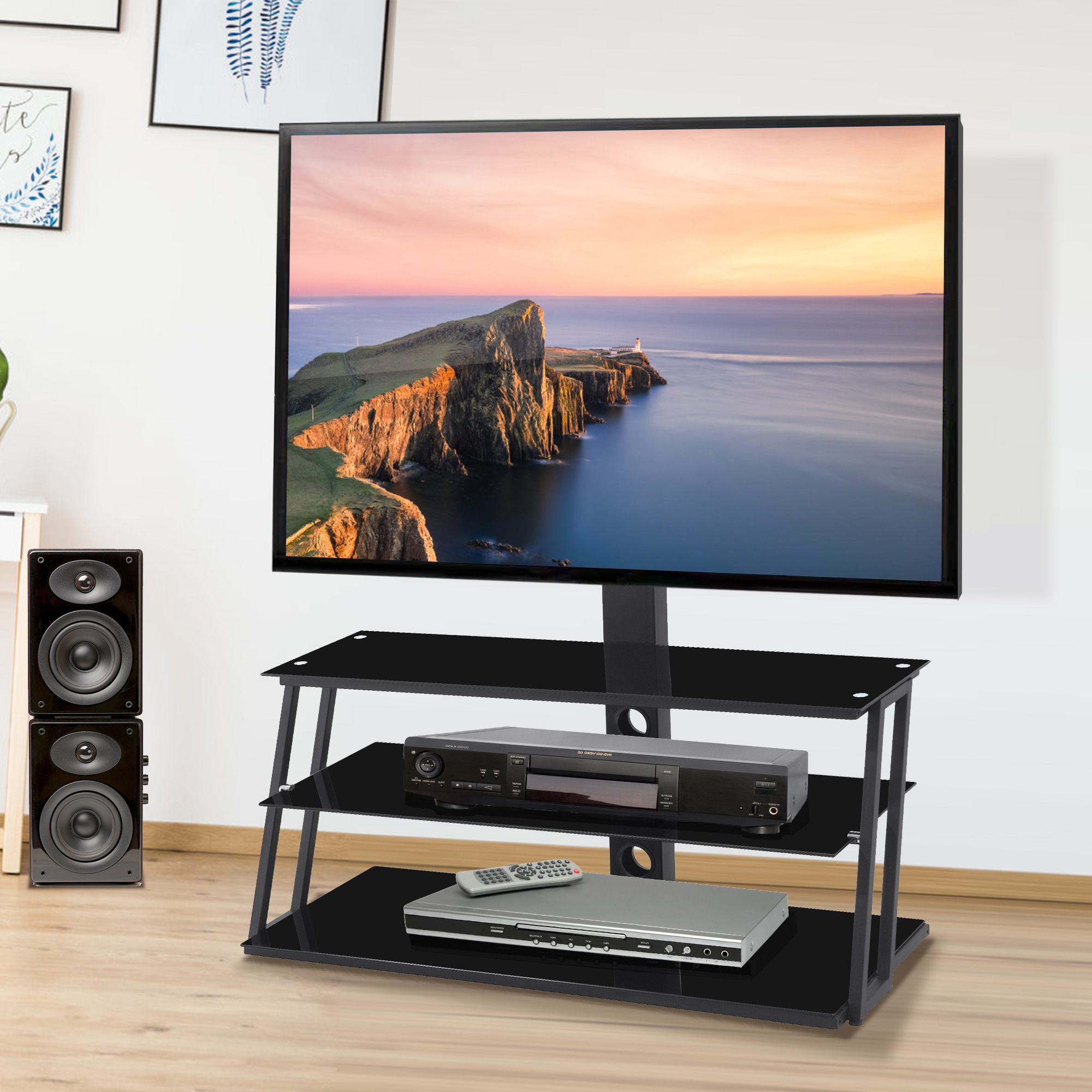 Entertainment center with on sale swivel tv mount