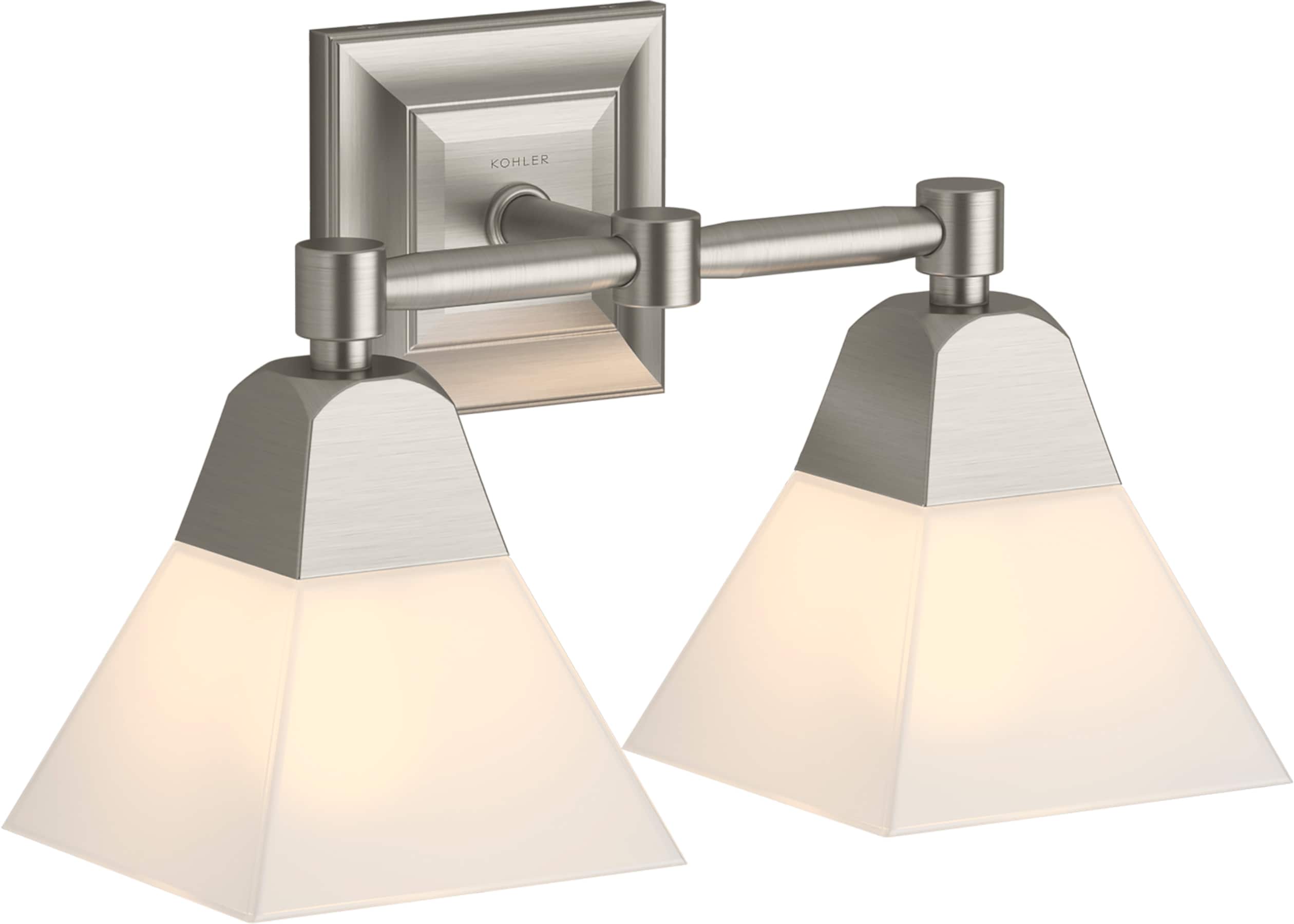 KOHLER 23687-BA02-BNL Memoirs 15.13-in W 2 -Light Brushed Nickel Wall Sconce