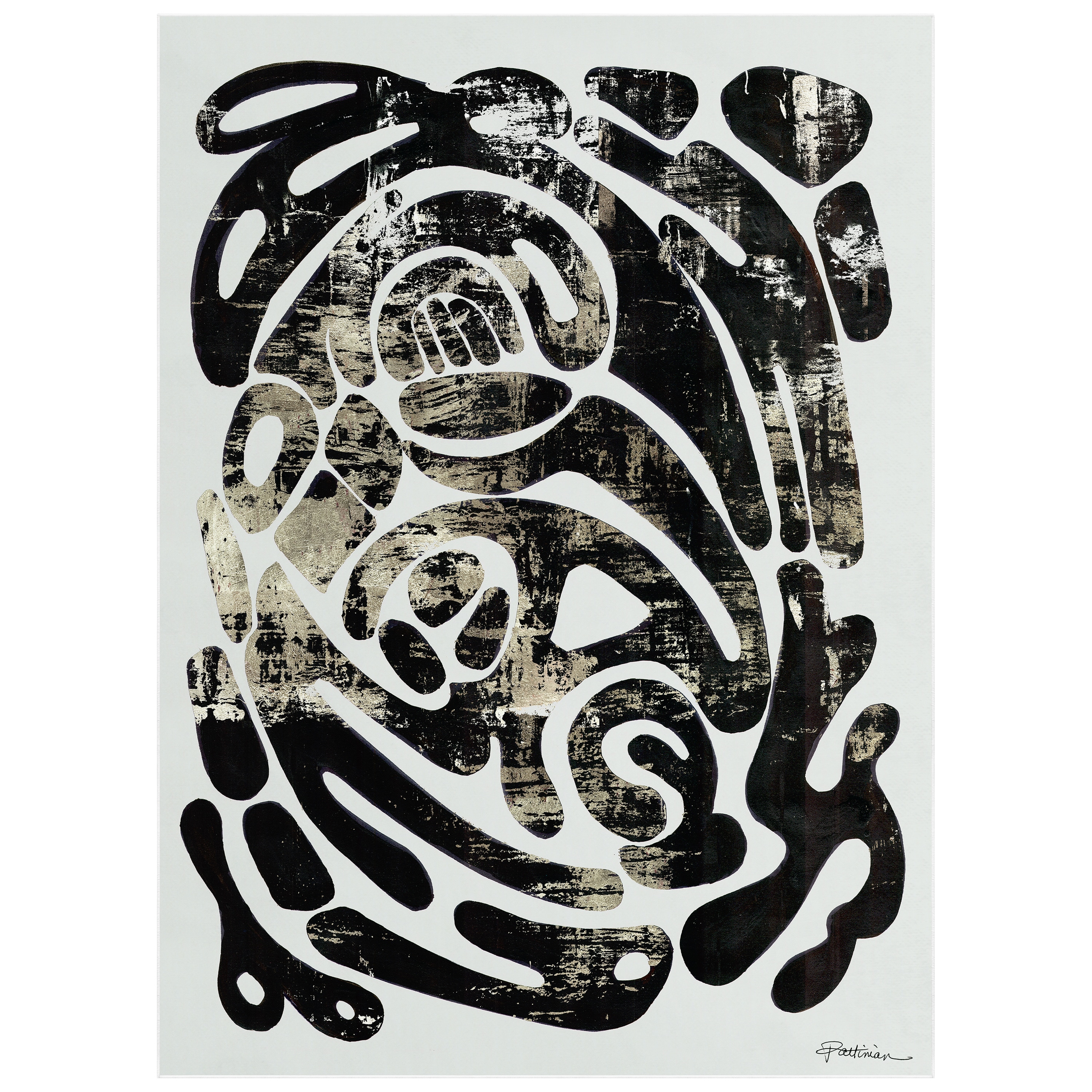 Empire Art Direct Black, White Rectangular Indoor Abstract Area rug