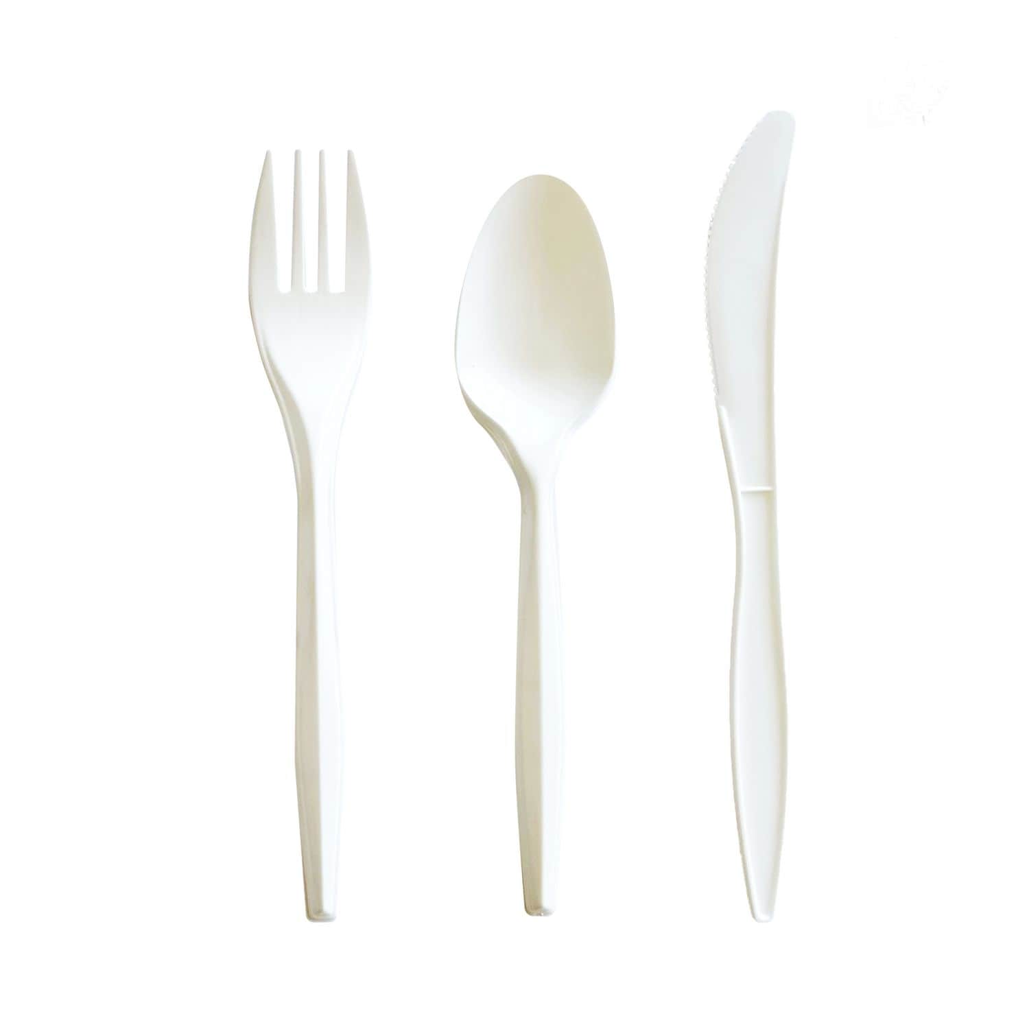 Boardwalk Three-Piece Cutlery Kit Mediumweight Fork/Knife/Spoon 6.97 in Plastic White 250/Carton #BWK3COMBOKITPP