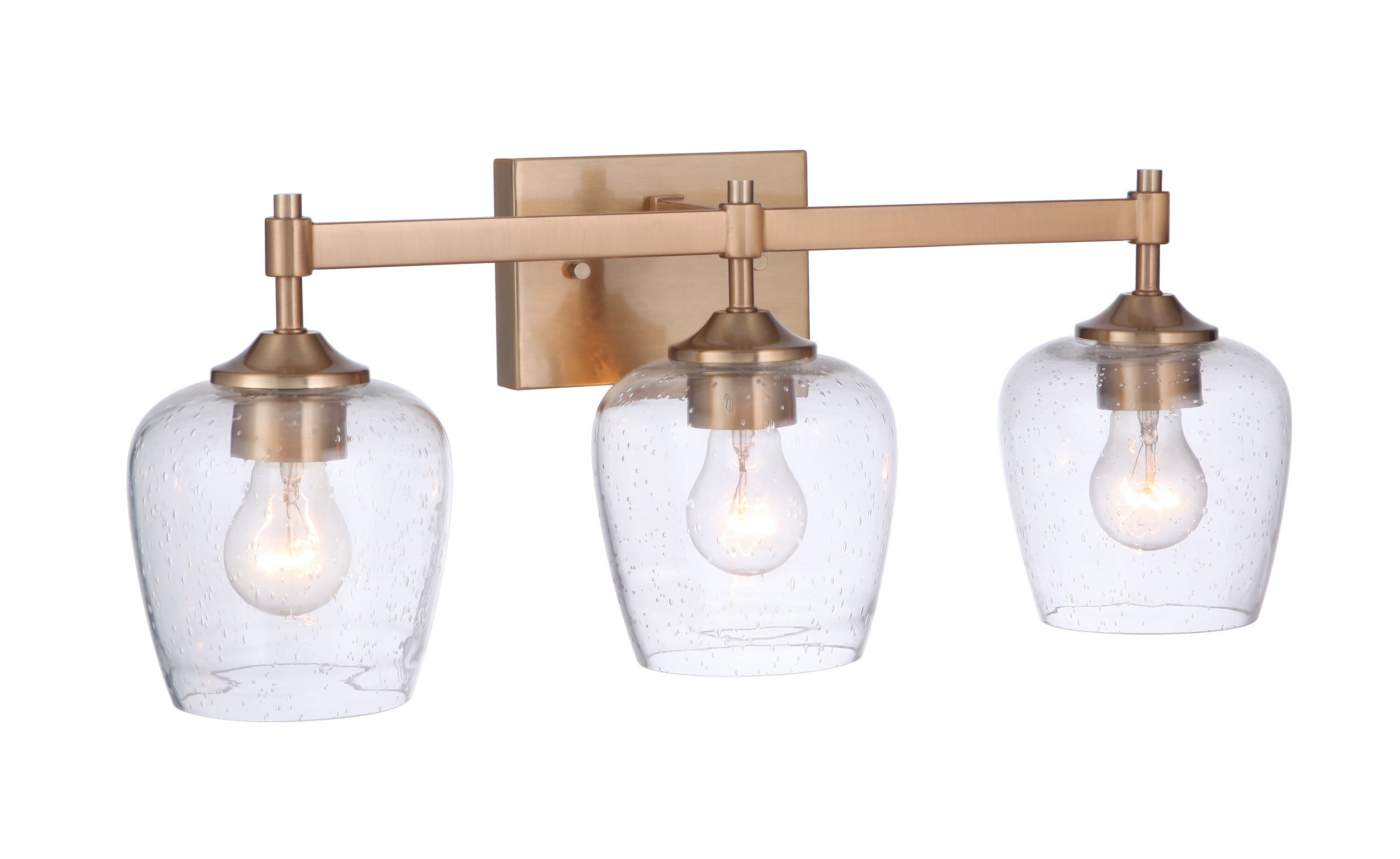 Craftmade Stellen 22-in 3-Light Satin Brass Traditional Vanity Light in ...