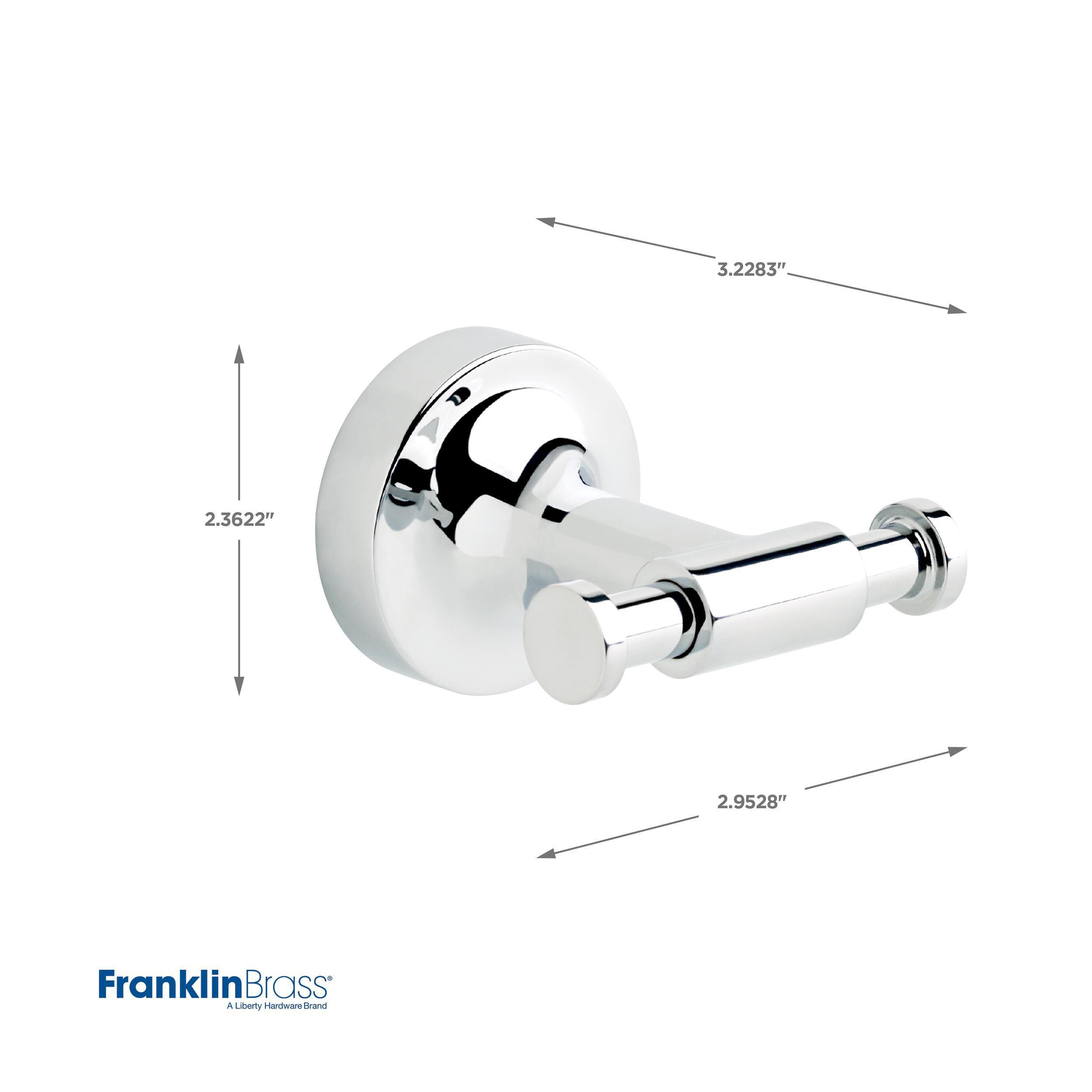 Polished Chrome Double Towel Hook with Mounting Hardware