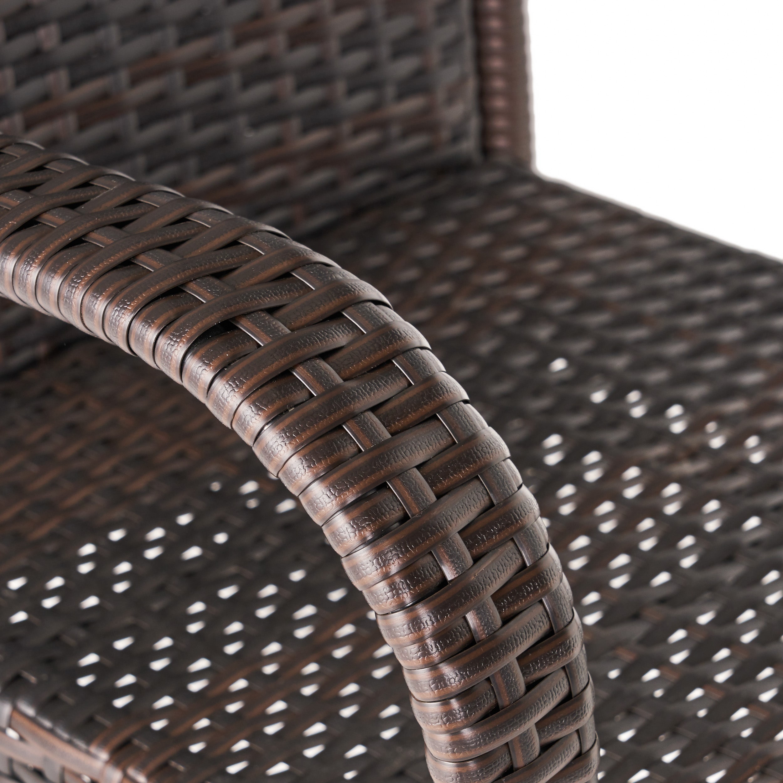Stewart 30-Inch Brown Wicker Outdoor Barstools, Set of 2
