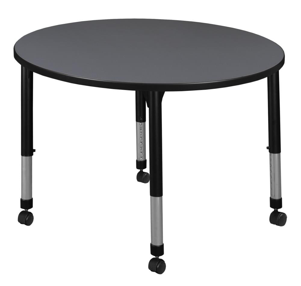Regency TB30RNDGYAPCBK Classroom Tables Gray 4-Person Training Table (30-in W x 34-in H)