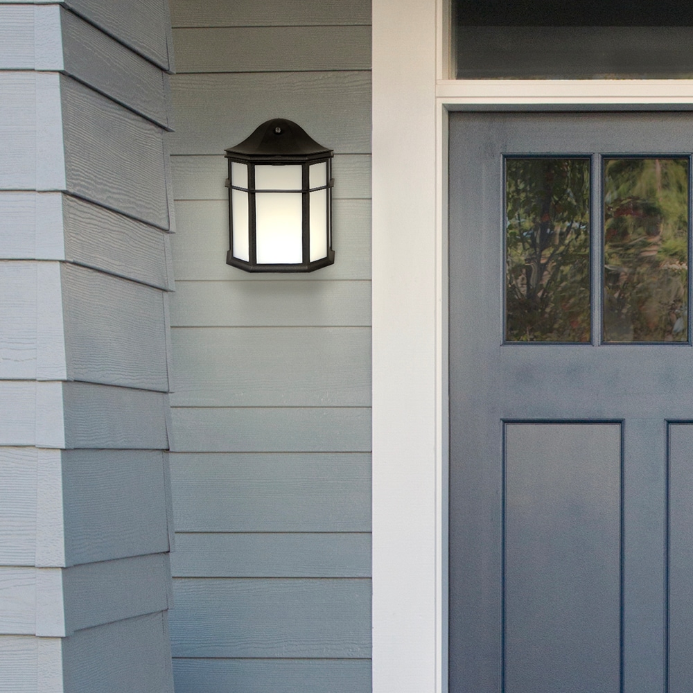 Black Bronze Outdoor LED Wall Sconce with Dusk to Dawn Sensor