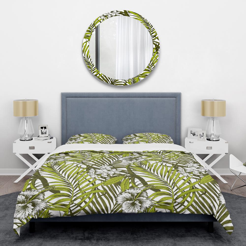 Designart BED24377-Q 3 -Piece Green Queen Duvet cover Set