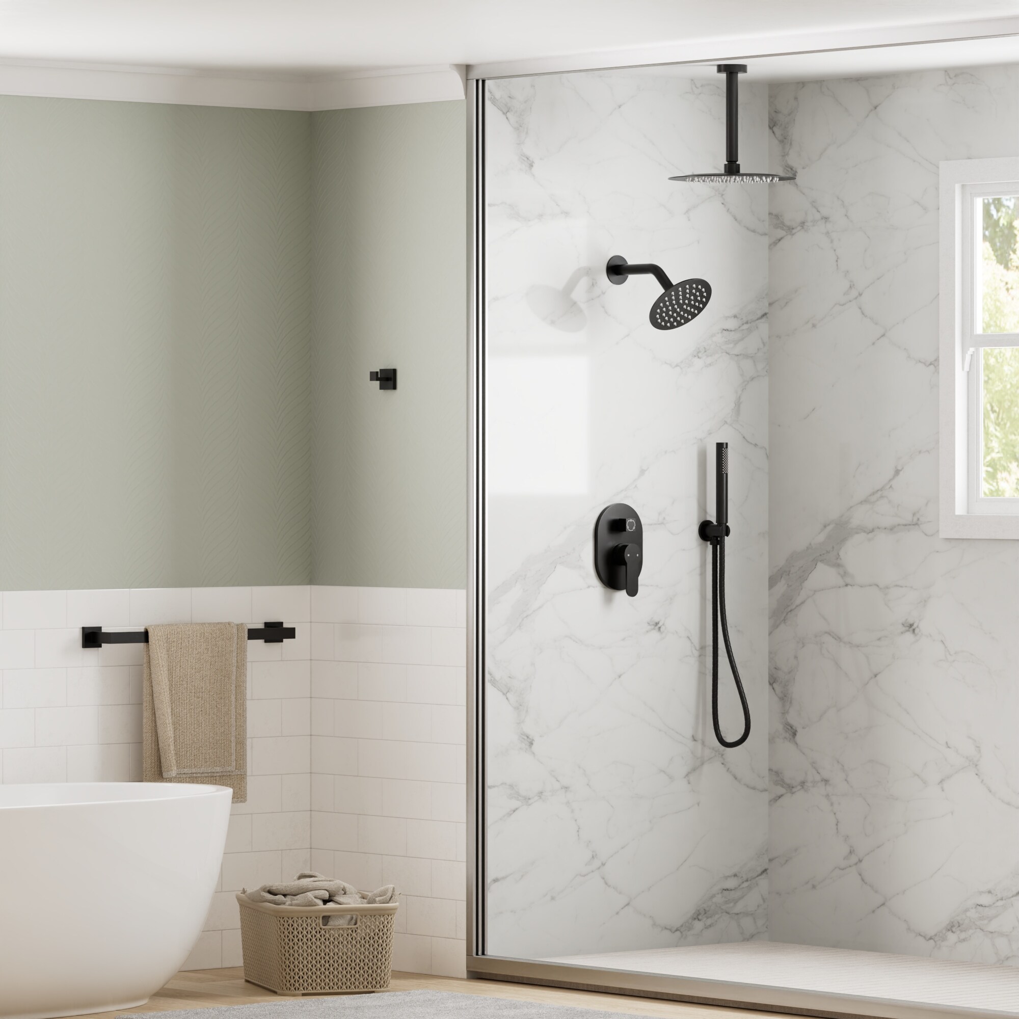 GRANDJOY FL2558-MB Tub-Shower-Faucets - View #13