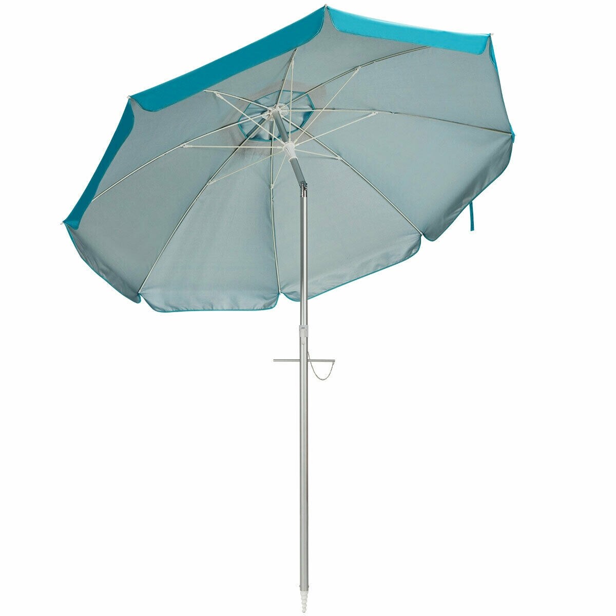 Forclover HYFW-S14BL 6-ft Aluminum Blue Push-button Tilt Market Patio Umbrella