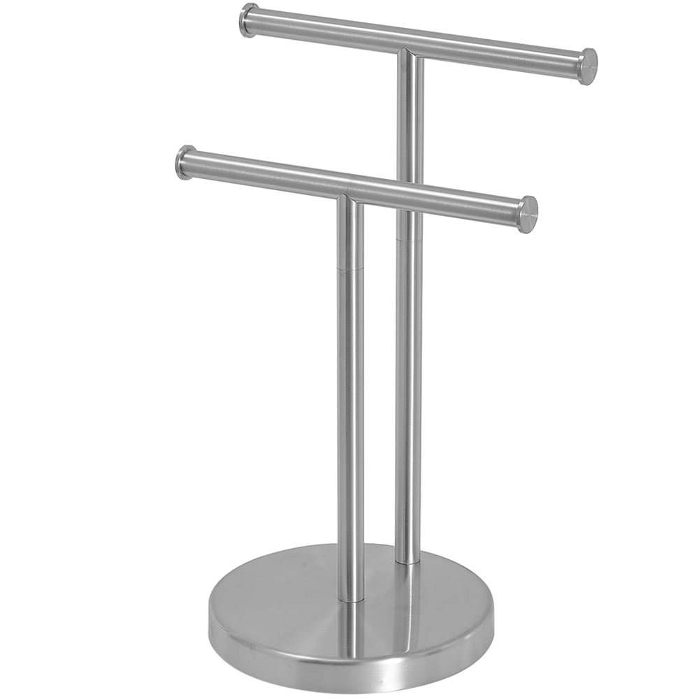 BWE Brushed Nickel Freestanding Double Post Toilet Paper Holder in the ...