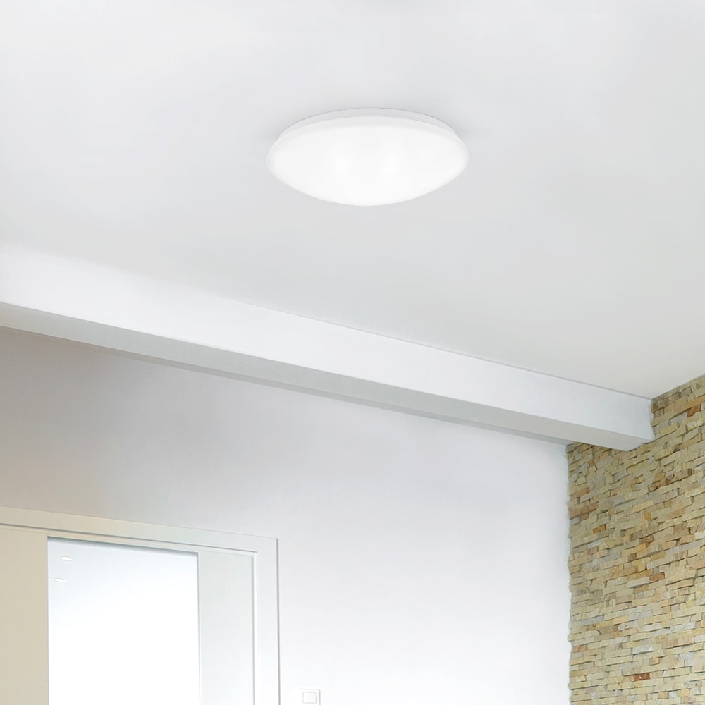 Maxxima Ceiling Mount 1-Light 4-in Matte White LED Flush Mount Light ...