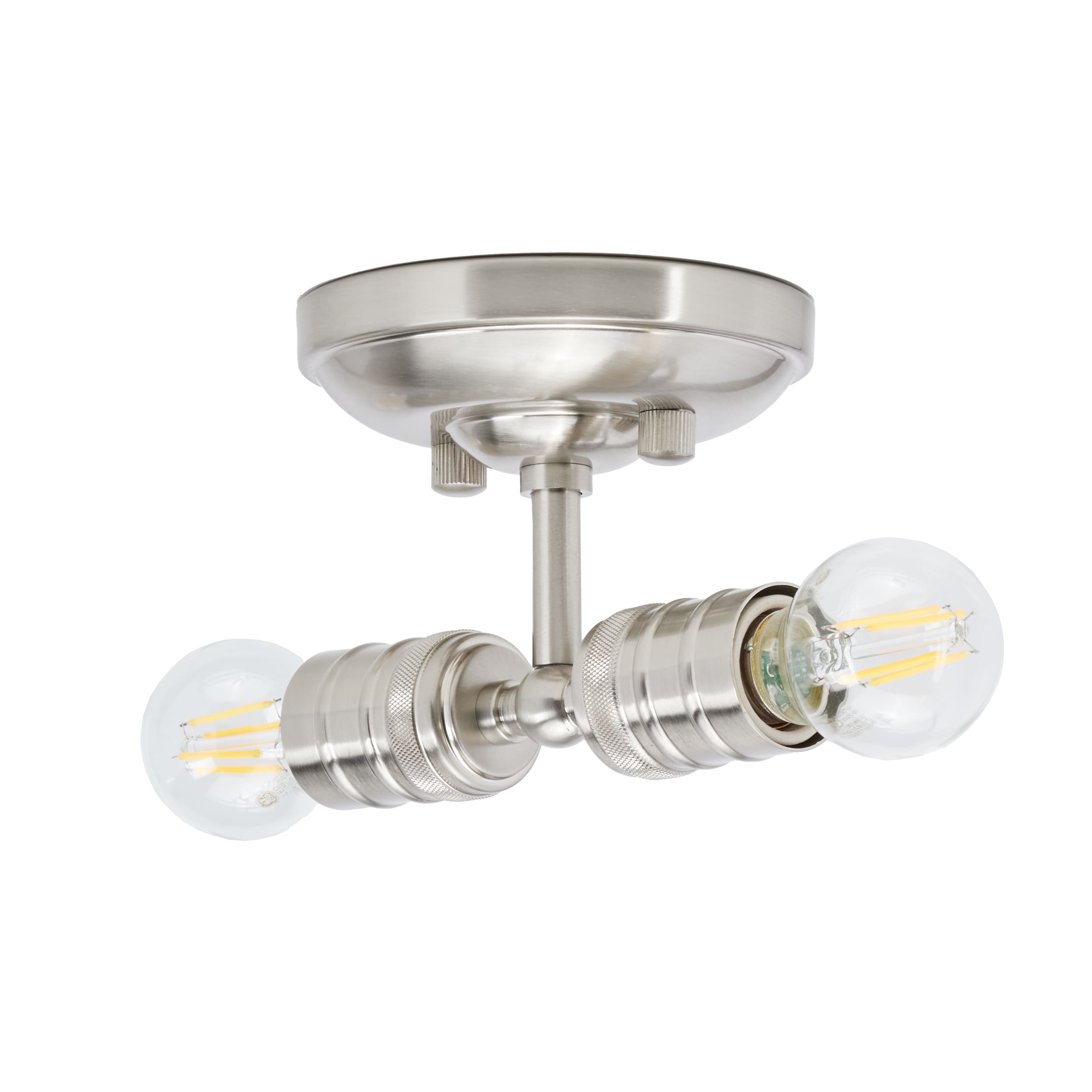 Brushed Nickel 2-Light Dimmable Wall Sconce