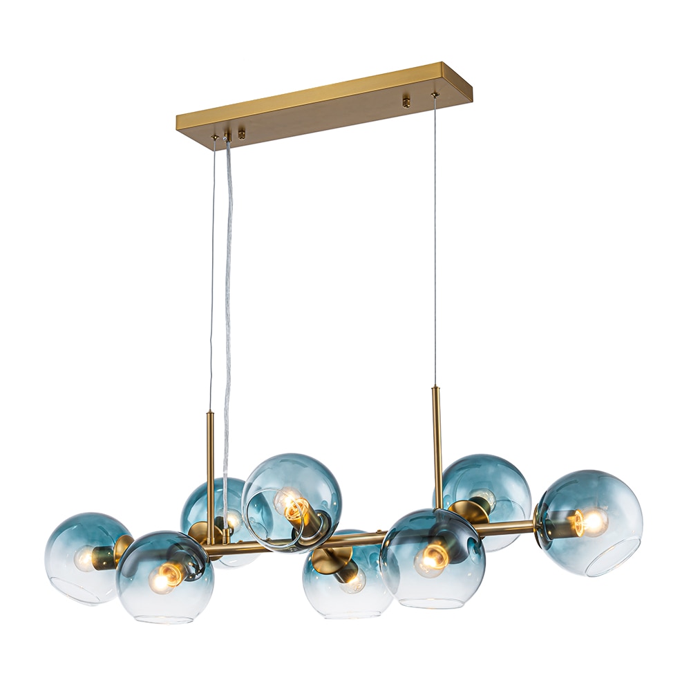 Zicbol 8 -Light Matte Copper Tinted glass Metal Chandelier #J81010000089588