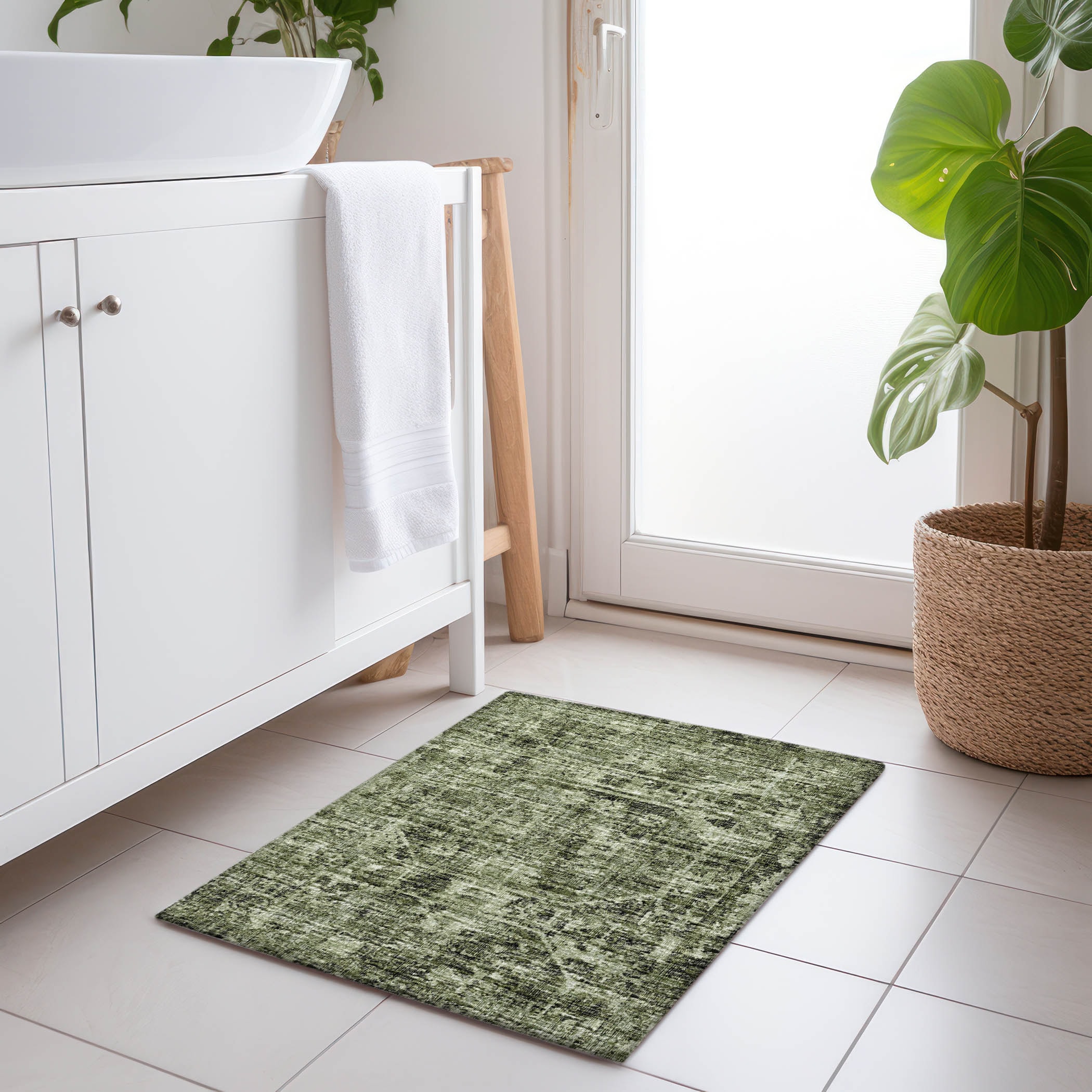 Addison Rugs AMF41OL20X30 Mayfield AMF41OL 2 x 3 (ft) Loomed Polyester Olive Rectangular Indoor Abstract Machine washable Area rug