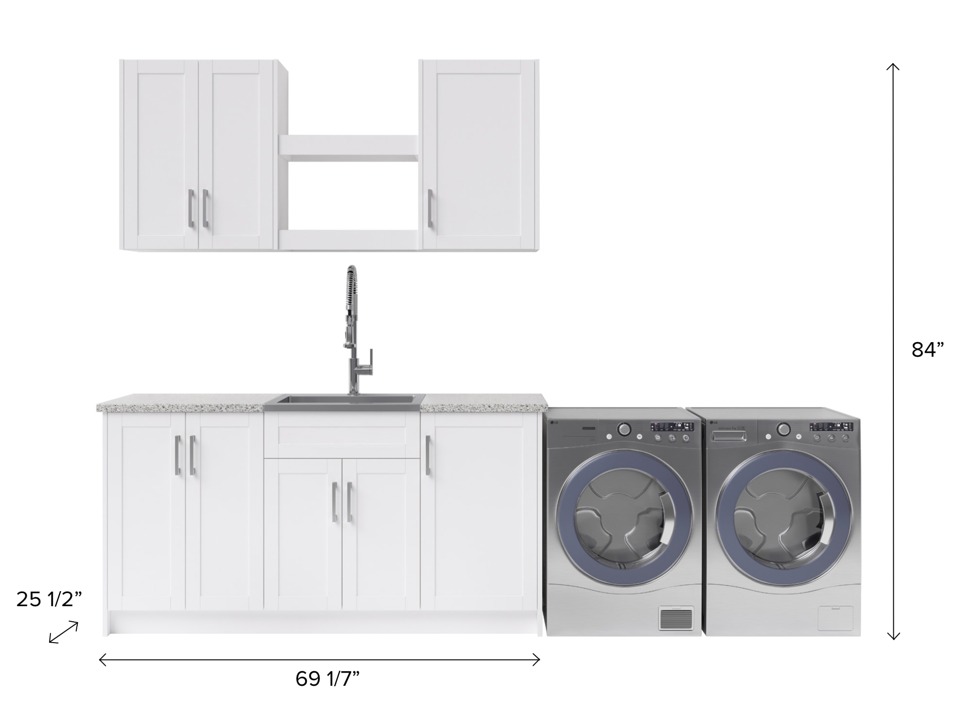Newage Products Home 11 Piece Laundry Cabinet Set With Shelves Andgranite Countertops White In The Utility Storage Cabinets Department At Lowes Laundry Cabinet