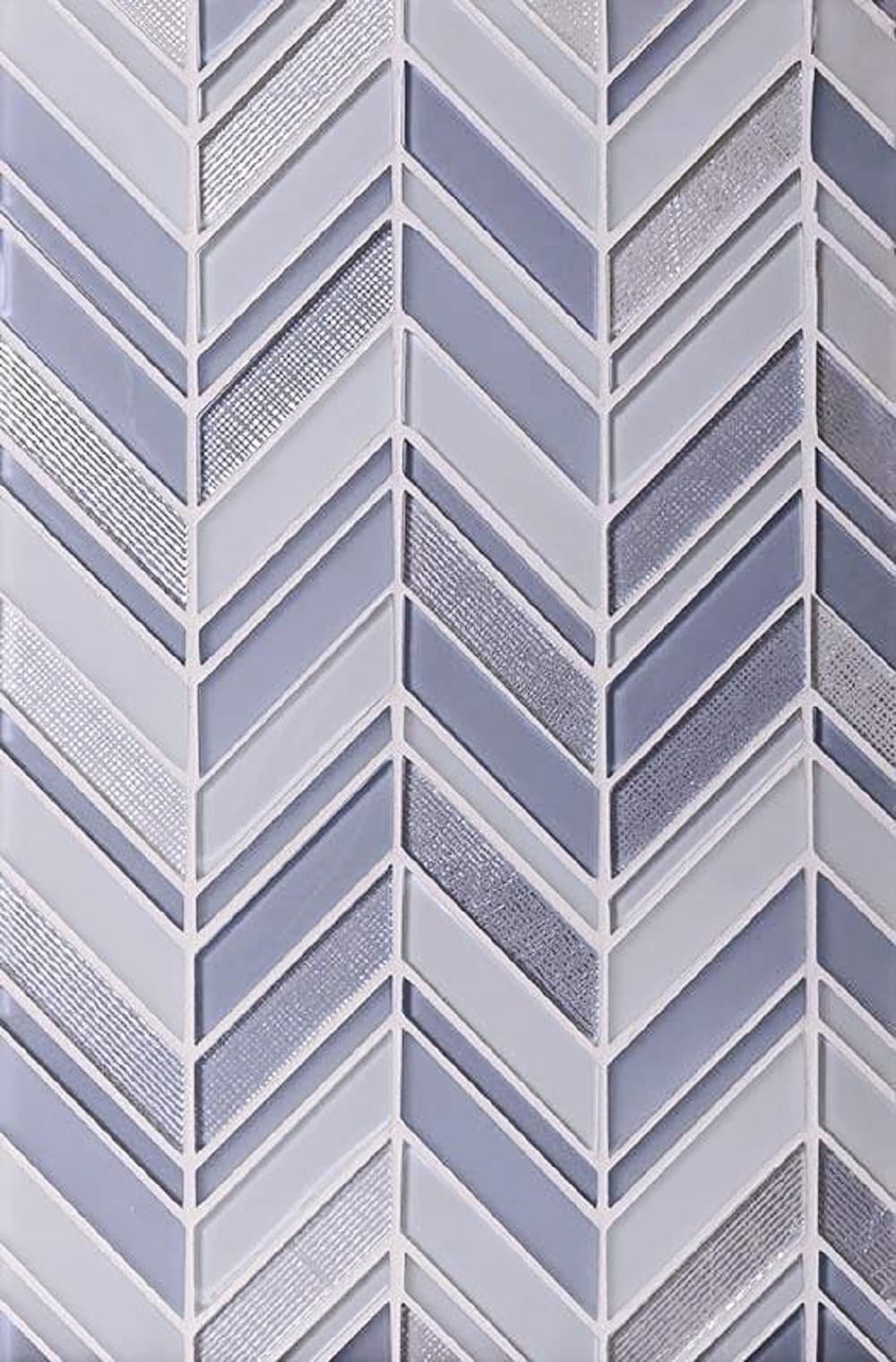Apollo Tile (Sample) Glacier Blue and White 4-in x 4-in Multi-finish Glass Chevron Mosaic Floor and Wall Tile