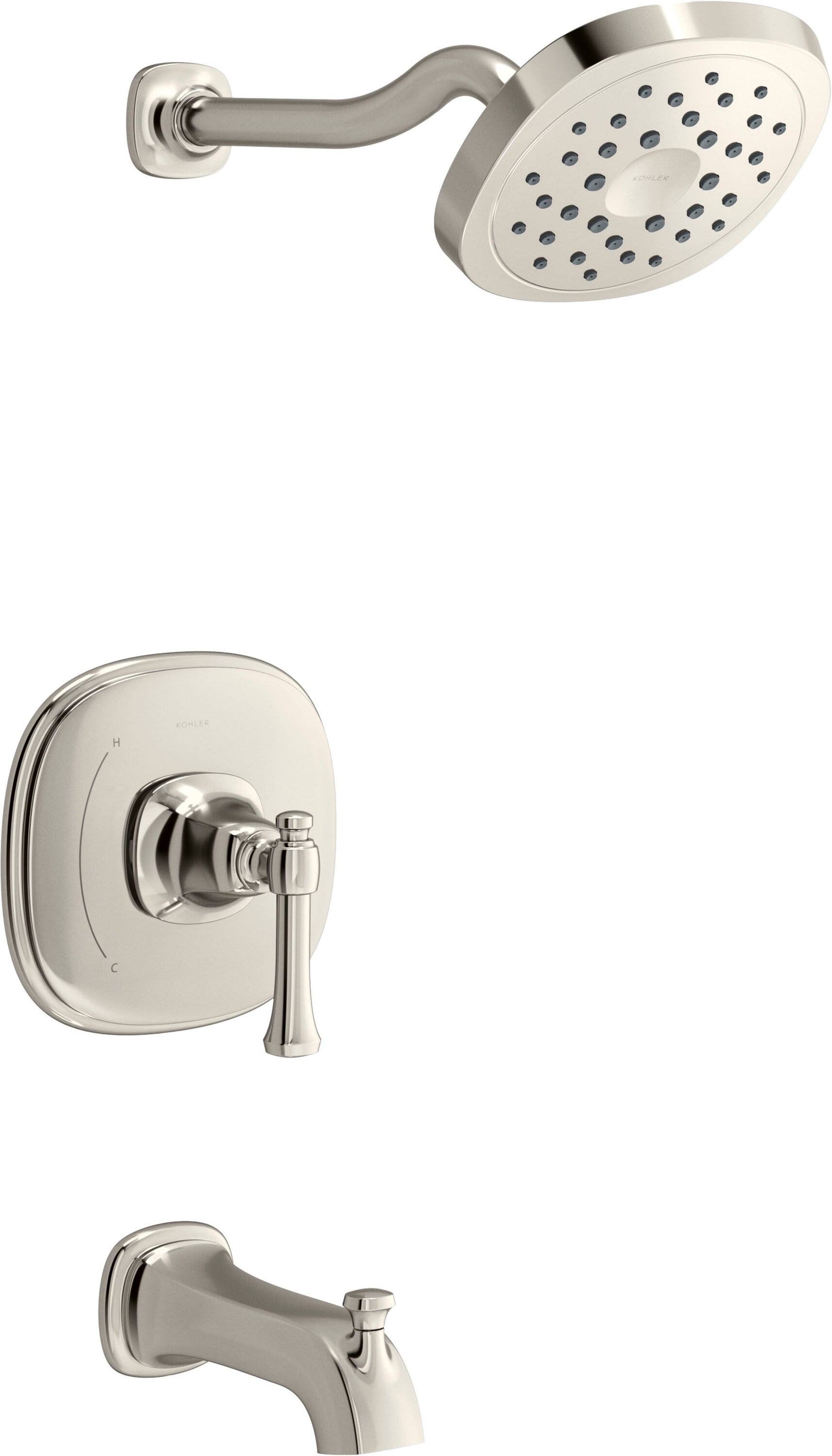 KOHLER Florez Rite-Temp Vibrant Polished Nickel 1-handle Multi-function ...