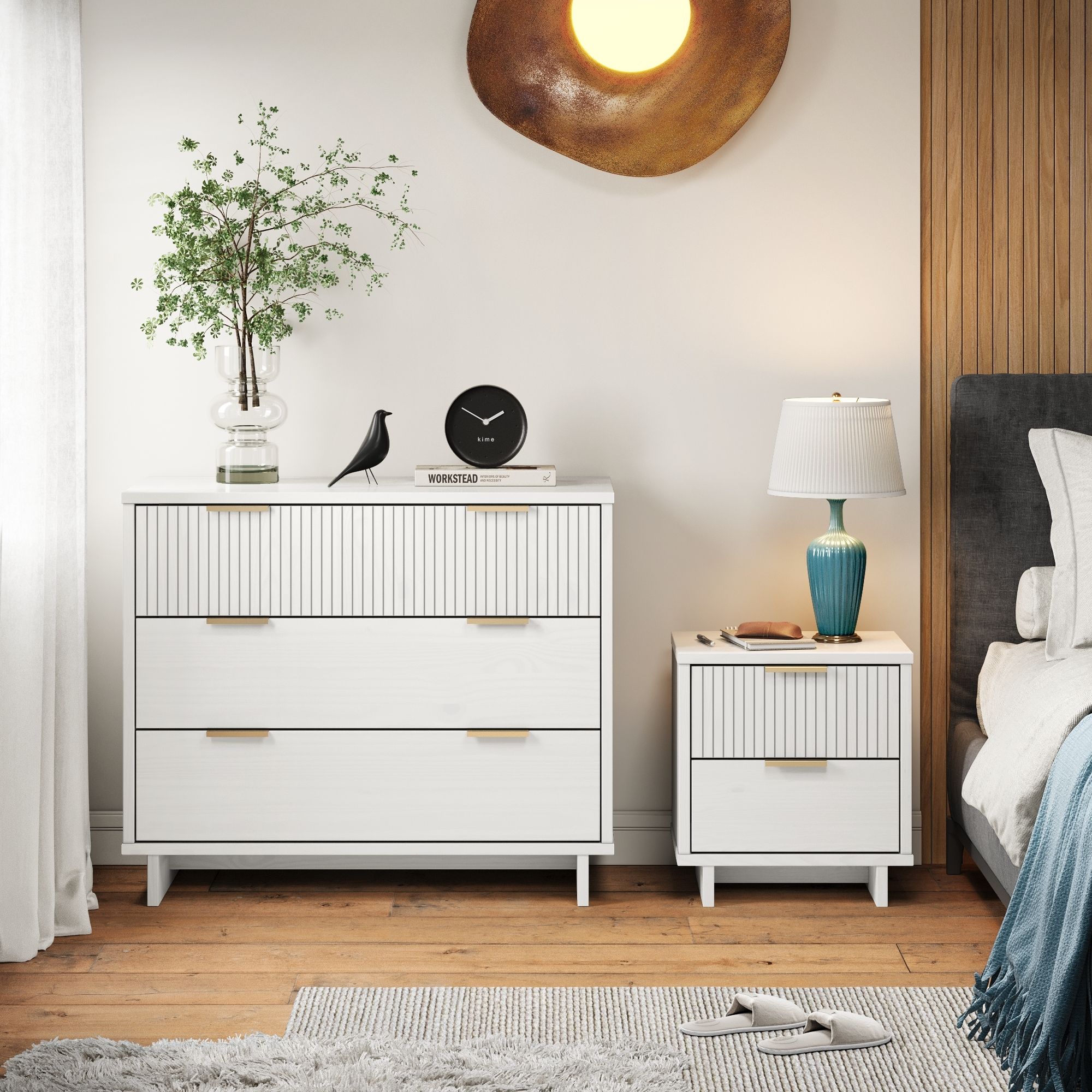 Manhattan Comfort GRAN041 White Full Bedroom Set