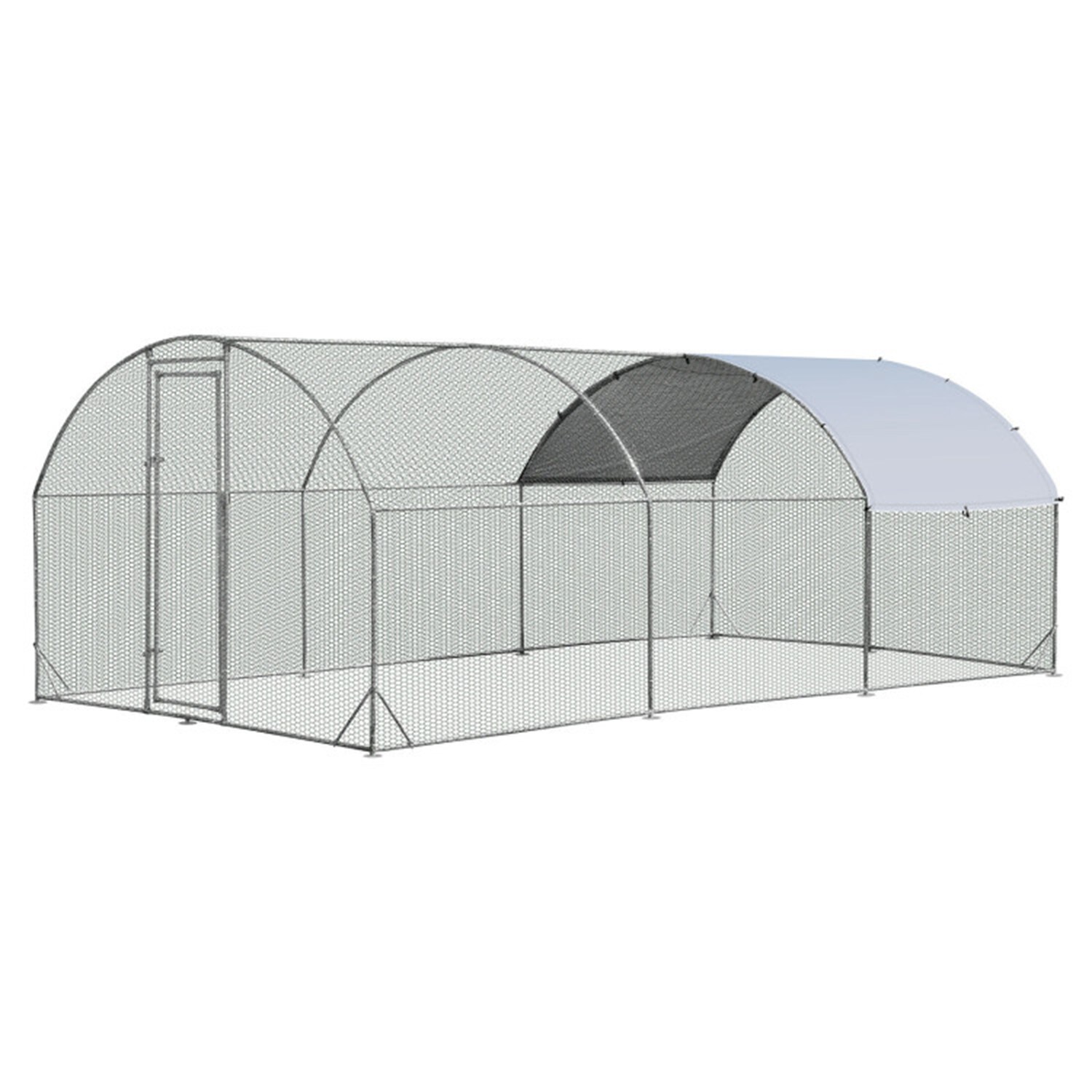 Mondawe MO-6P166161 Silver Metal Chicken coop