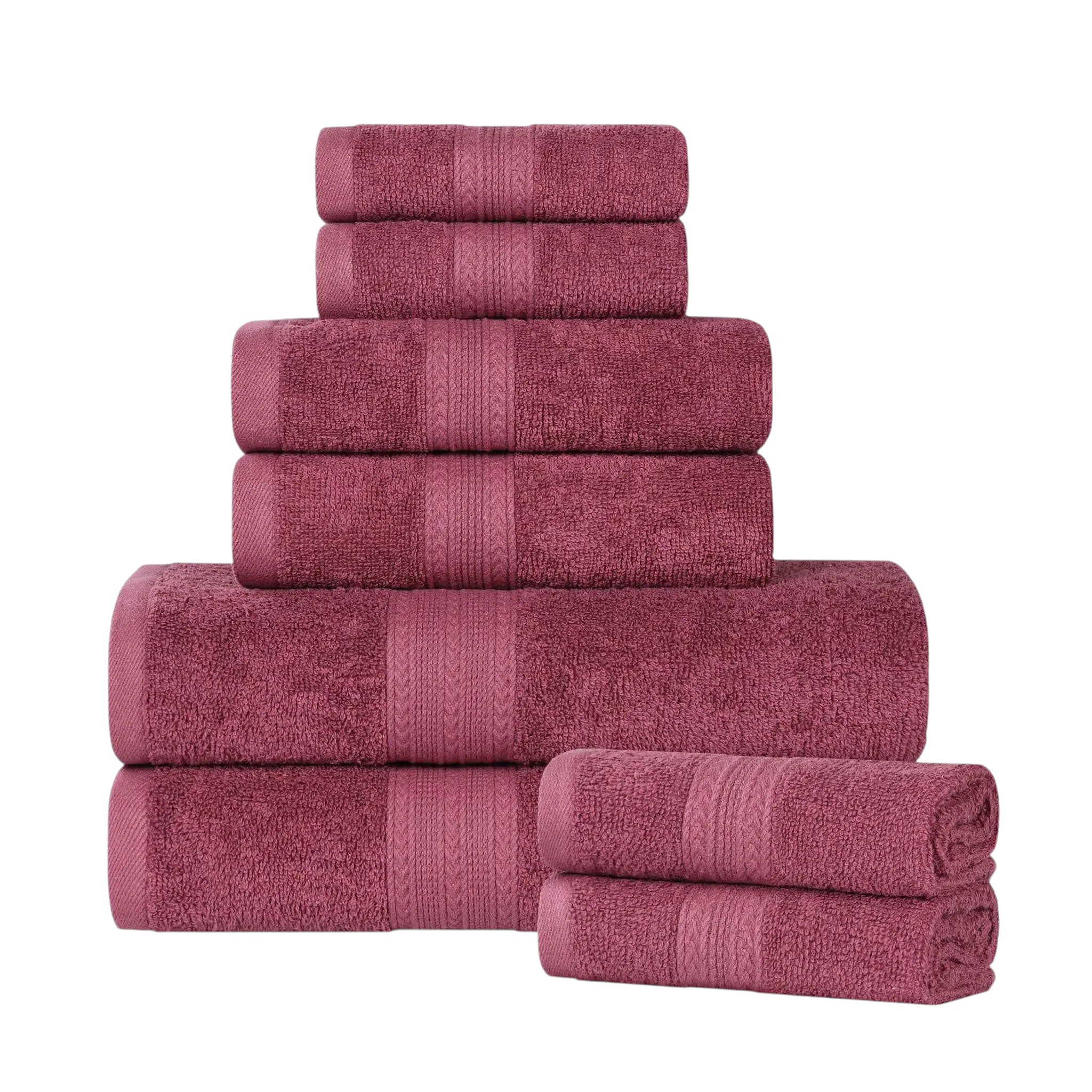 Slickblue 6-Piece Ringspun Cotton Terry Bath Towel Set for Bathroom Guest Room Apartment and Dorm Multiple Color Options