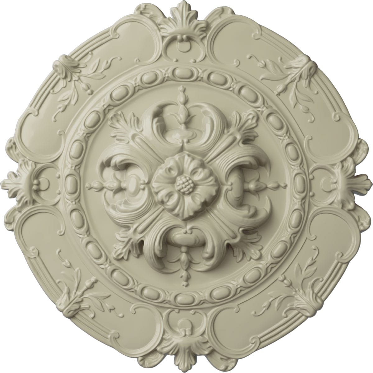 Ekena Millwork CM16SOCYF Southampton 16.5-in W x 16.5-in L Painted Clear Yellow Polyurethane Whole Ceiling Medallion