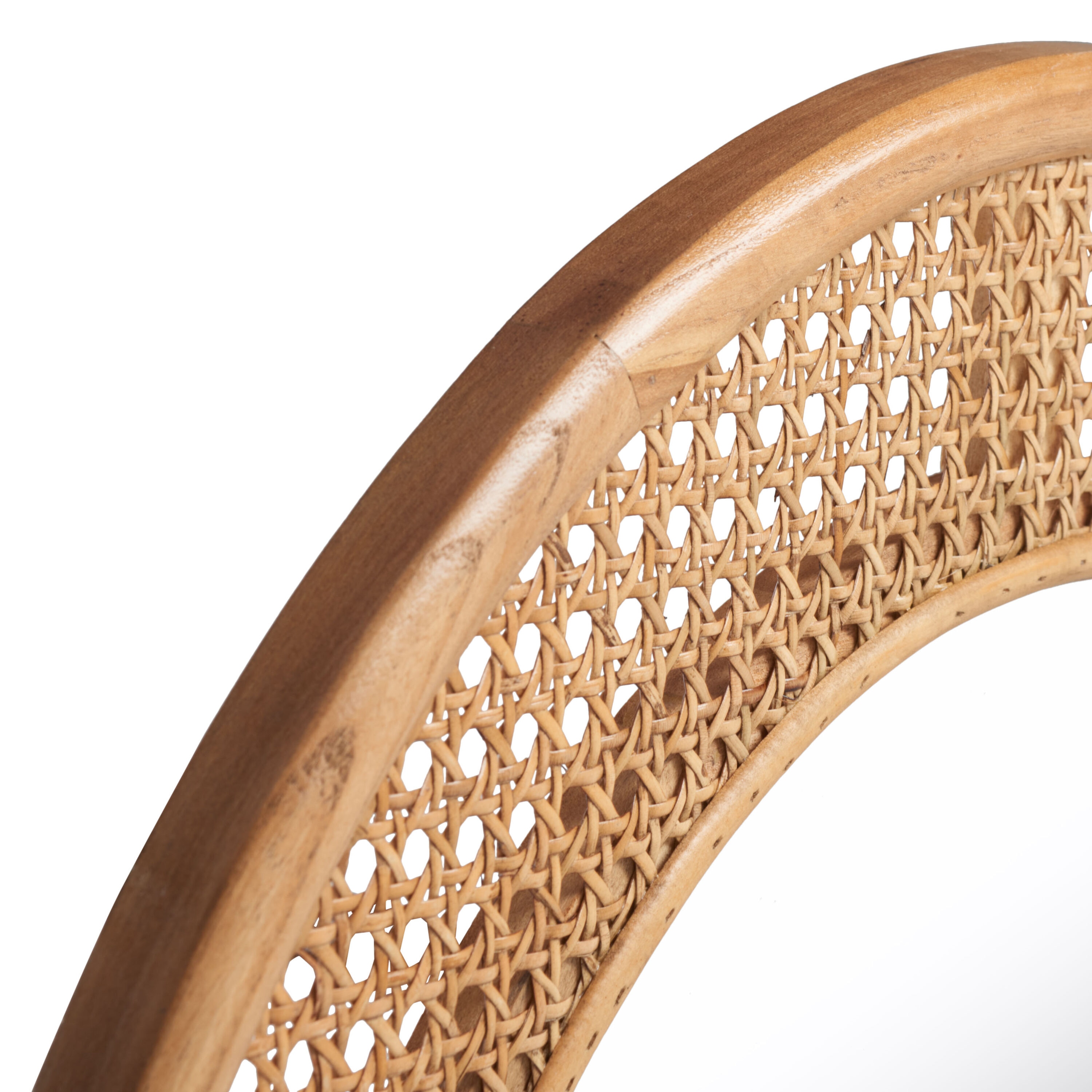 Cayce Natural Elm Wood Oval Wall Mirror with Woven Detail