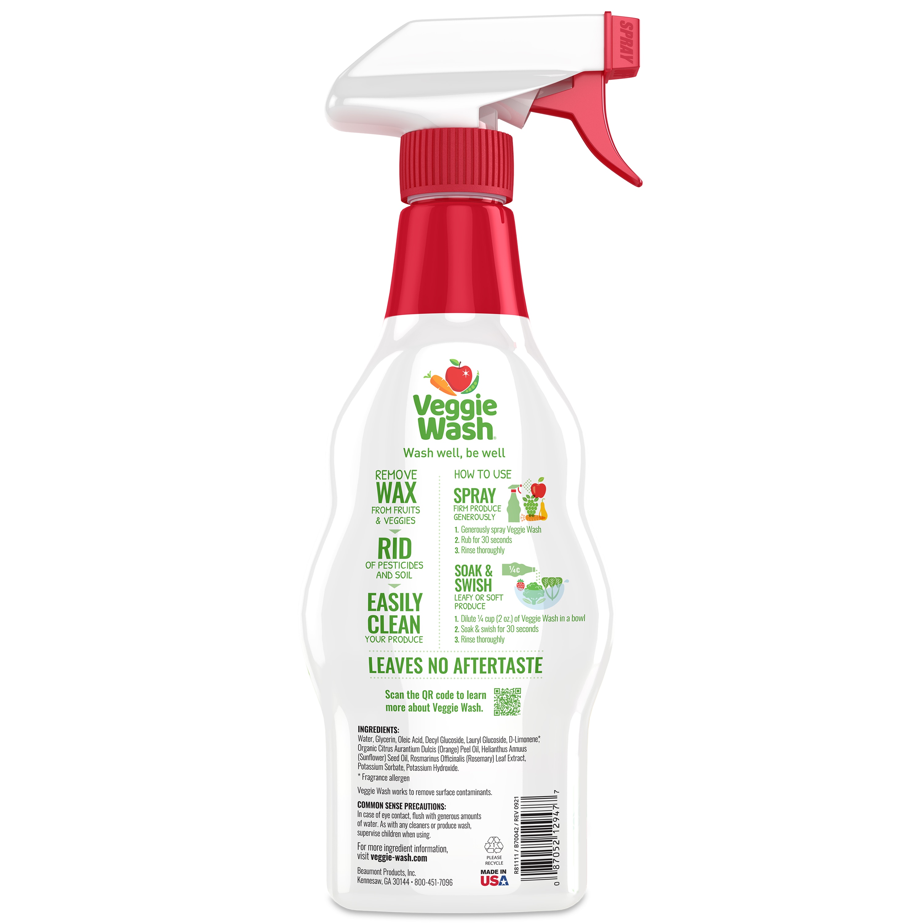Veggie Wash Foaming Fruit & Vegetable Wash, Produce Wash and Cleaner, Pack  of 2