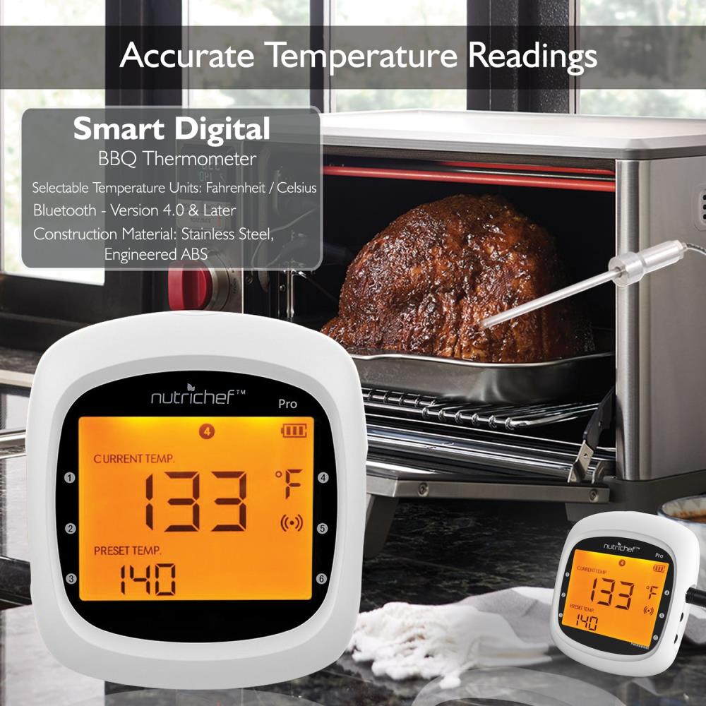 Nutrichef Smart Wireless BBQ Thermometer PWIRBBQ90 - Black - 17