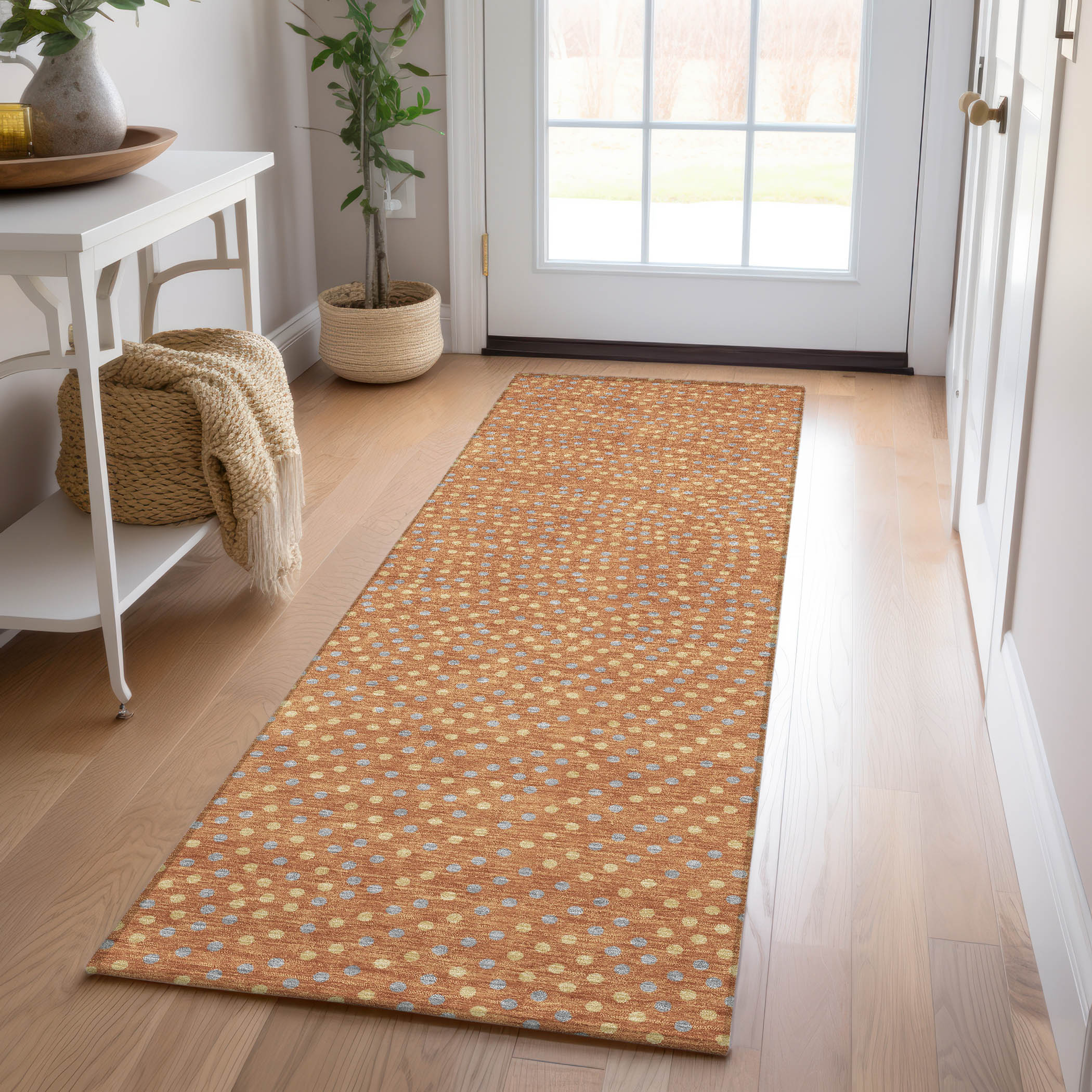 Addison Rugs ACN1021PK2X8 Chantille ACN1021PK 2 x 7 (ft) Polyester Paprika Rectangular Indoor/Outdoor Geometric Machine washable Runner rug
