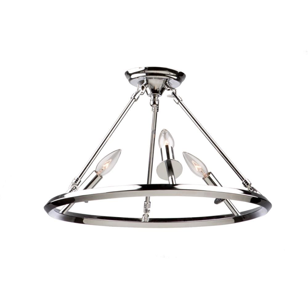 ARTCRAFT AC10933CH Gravity 3-Light 18.5-in Chrome Flush Mount Light