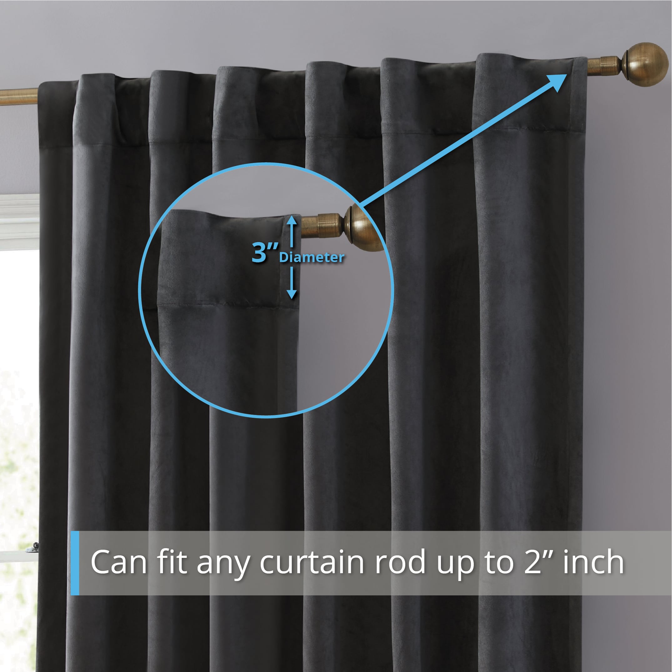 HLC.me LPZ-63CHARC curtains - View #4