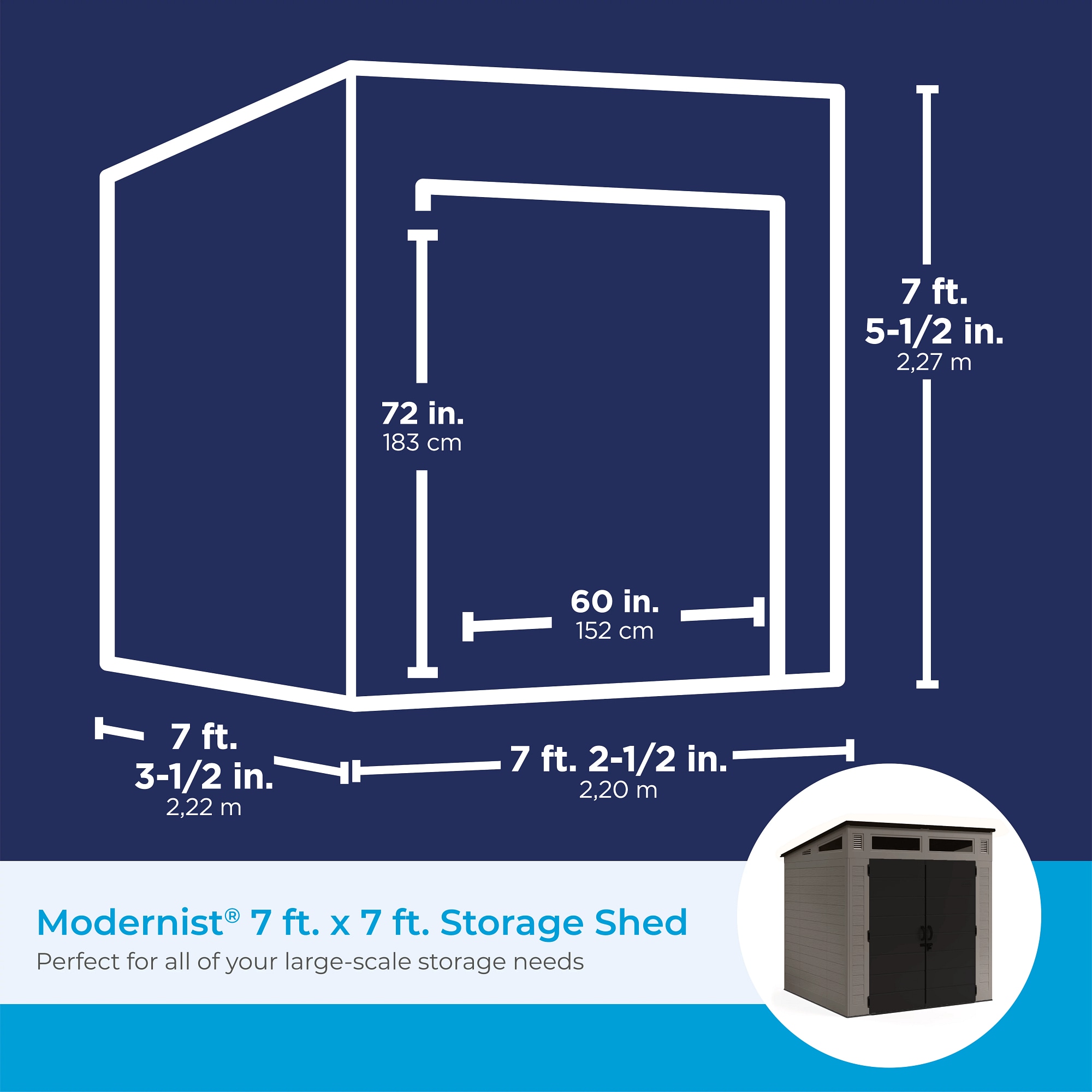 Black Modernist 6x5 ft Storage Shed with Windows