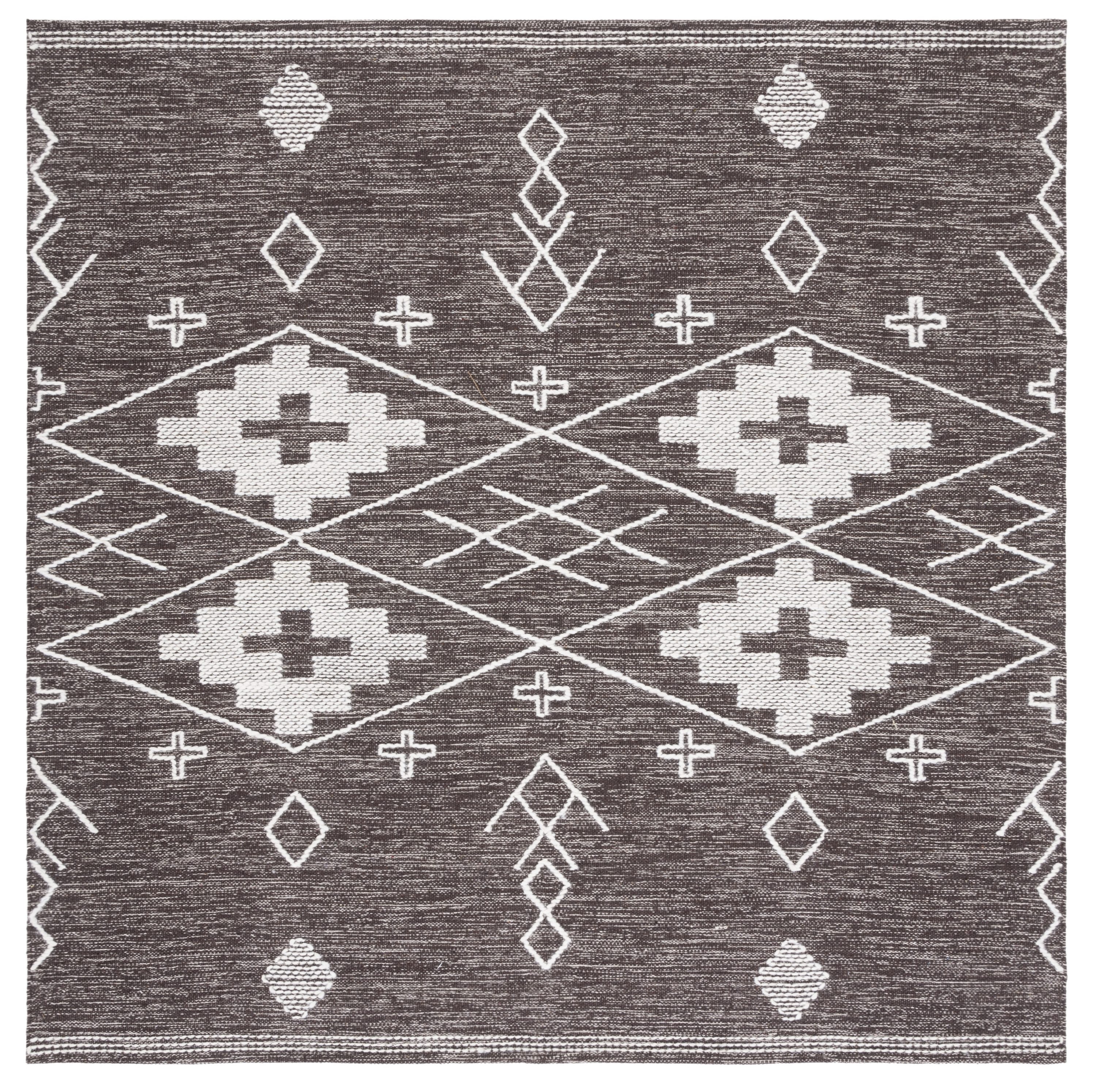 Safavieh KLM851T-6SQ Kilim Fabjola 6 x 6 (ft) Cotton Brown/Ivory Square Indoor Tribal Global Area rug