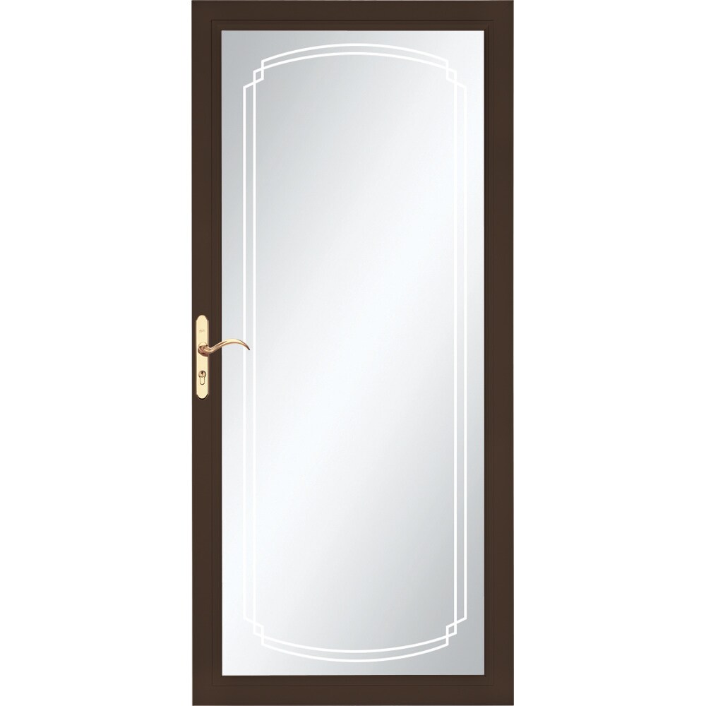 Pella Select 36-in x 81-in Brown Full-View Aluminum Storm Door