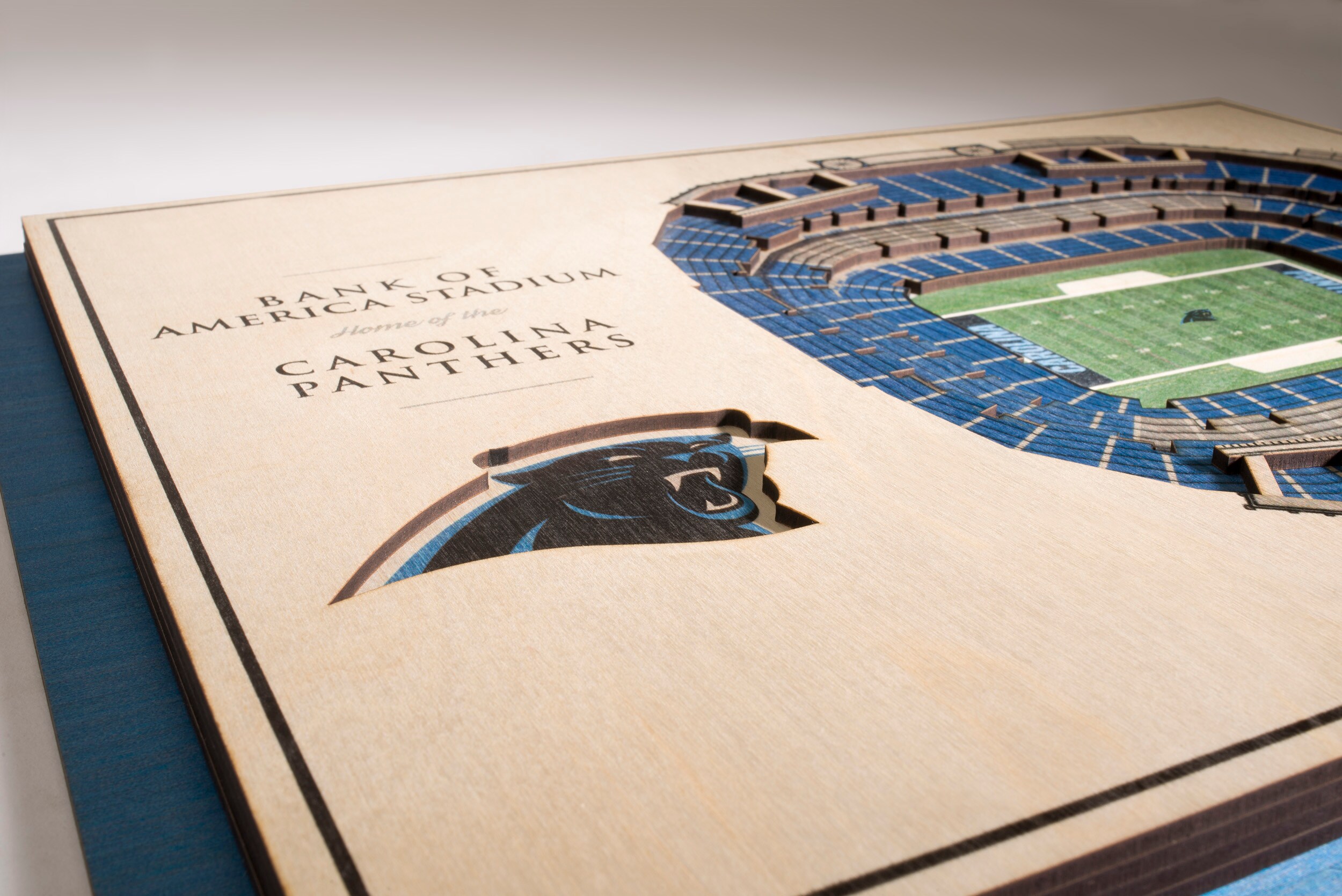 Carolina Panthers Bank of America Stadium 3D Wood Stadium Replica