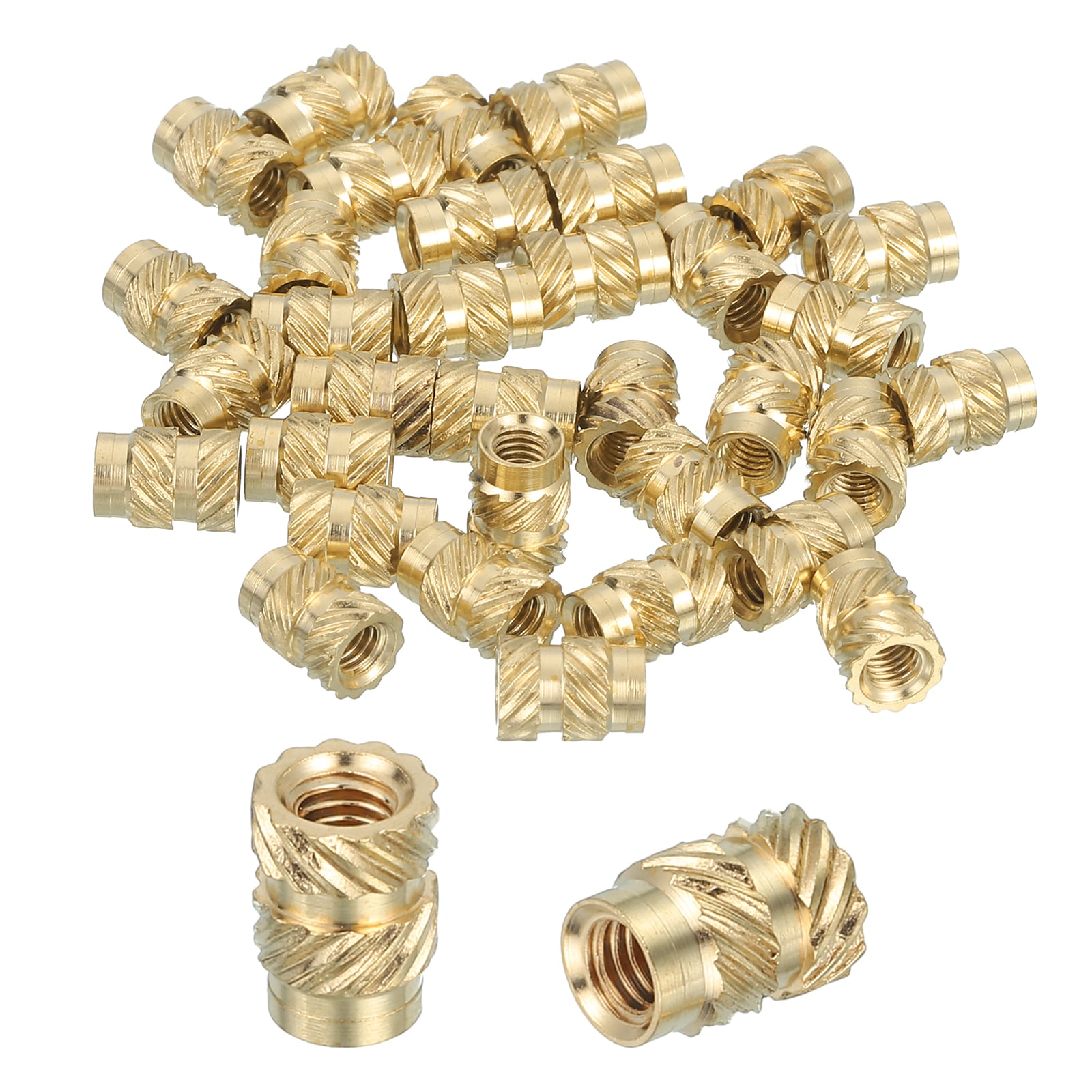 Unique Bargains 36pcs Threaded Inserts M3 Brass Heat Set Insert for 3D Printing and Plastic Material Female Knurled Insert Nuts for Laptops Electronic Products M3x5x7mm #S26090701UX5697