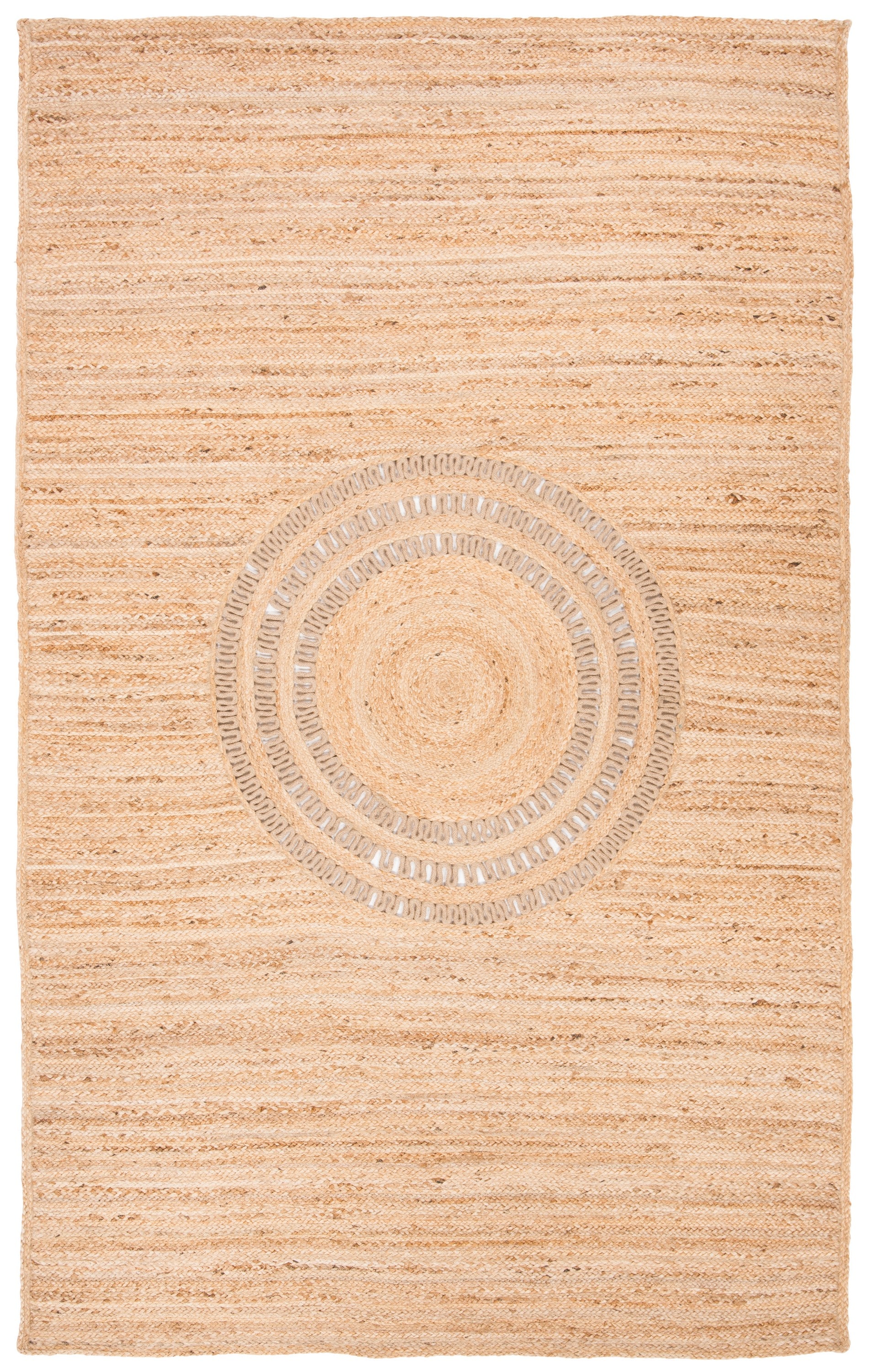 Artisan Crafted Beige Rectangular Natural Jute Area Rug - 3' x 5'