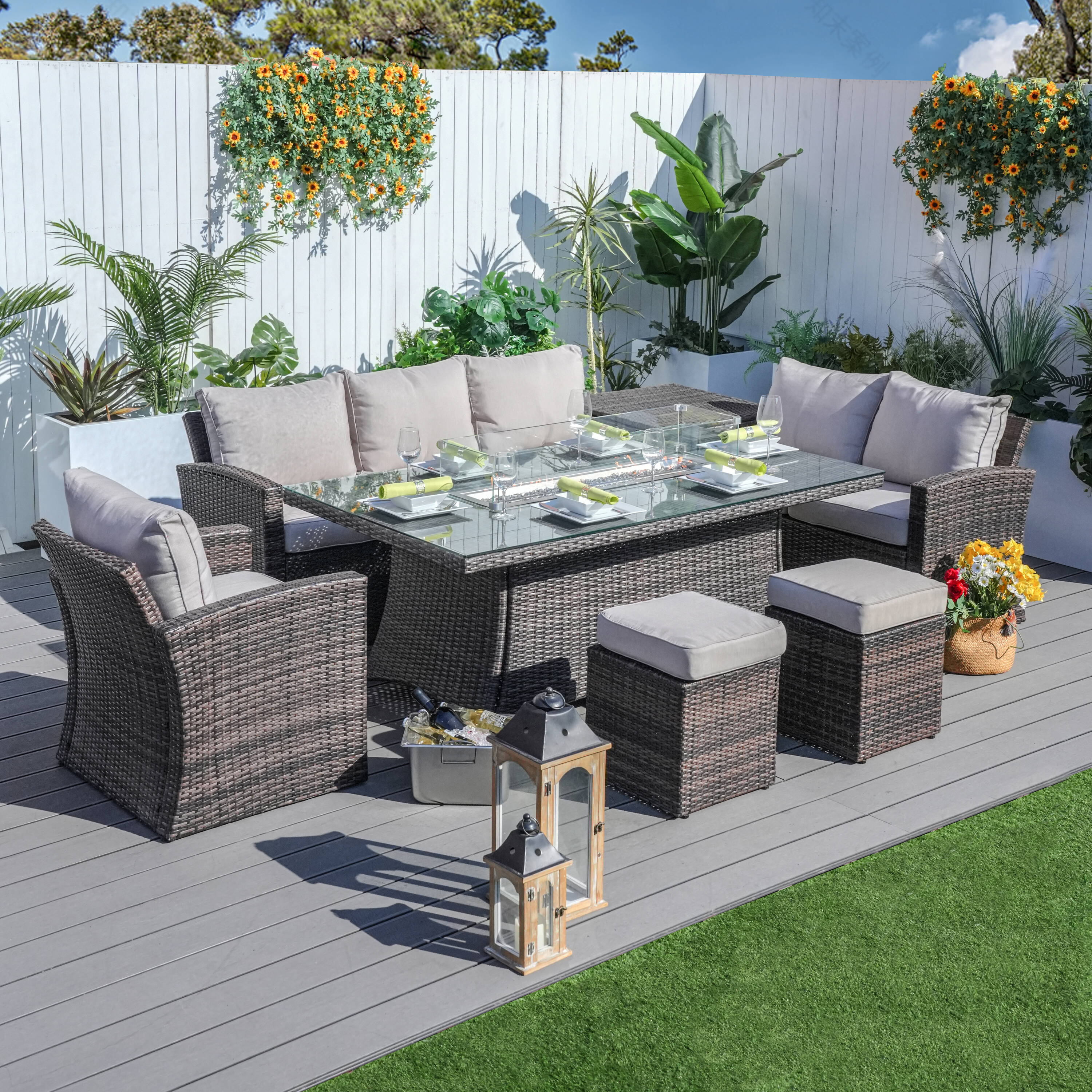Direct Wicker DWG-2403B-BR Patio-Conversation-Sets - View #2