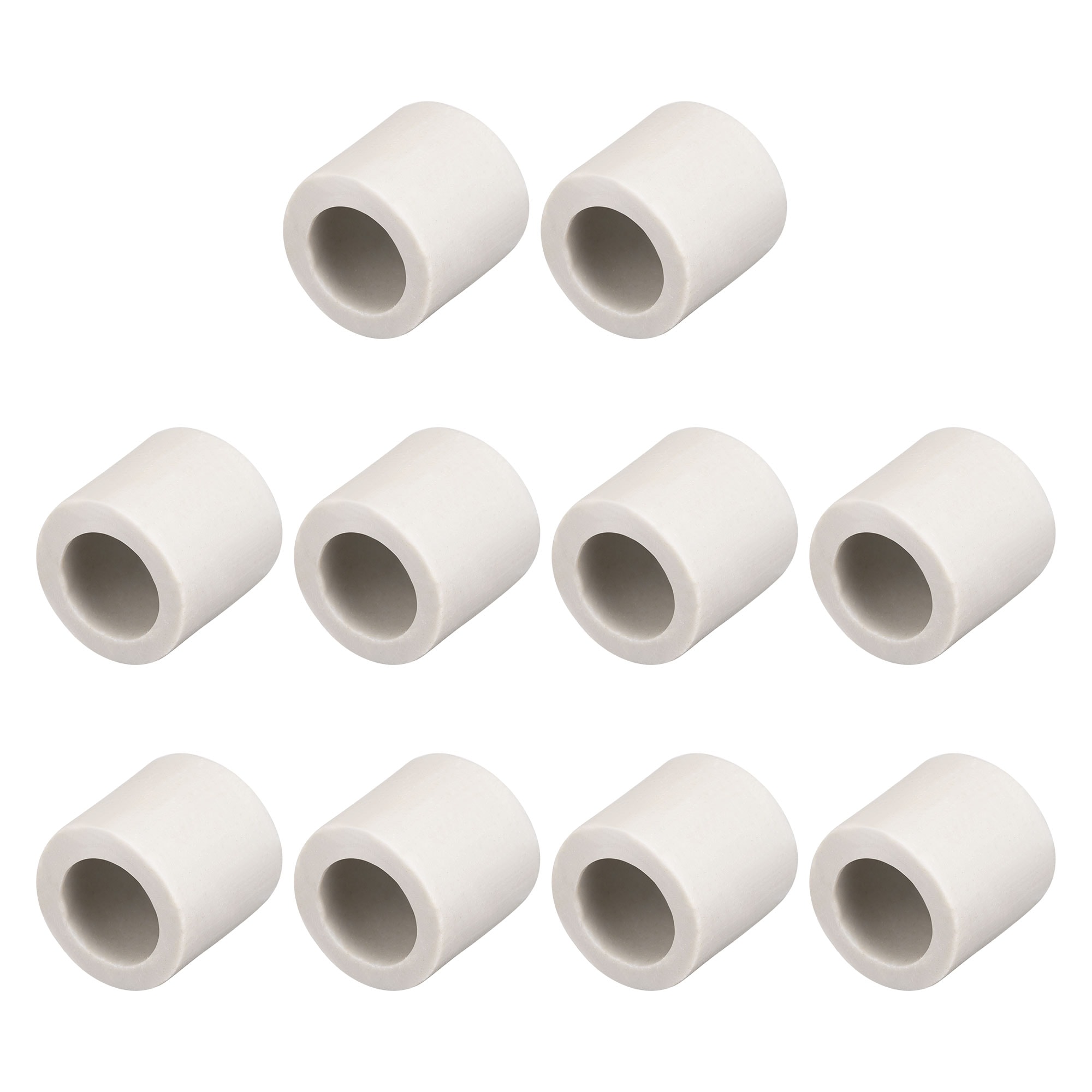 Unique Bargains 10pcs 10mm Dia Ceramic Tube Insulated Electronic Wire Bundle Heat Insulation Protection Single Bore