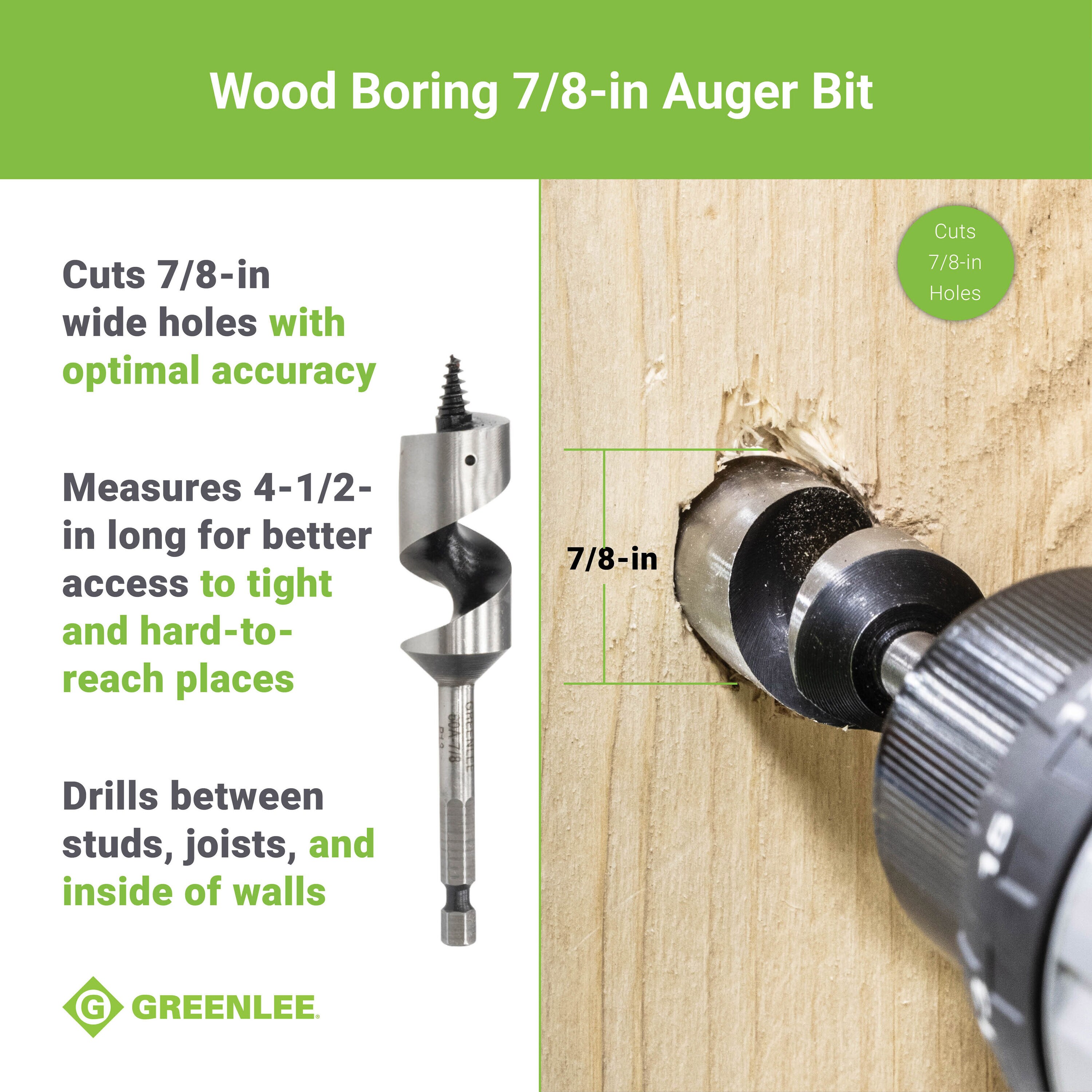 Greenlee Stubby Auger Wood Bits 78 In Flex Auger Bit In The Auger Bits Department At