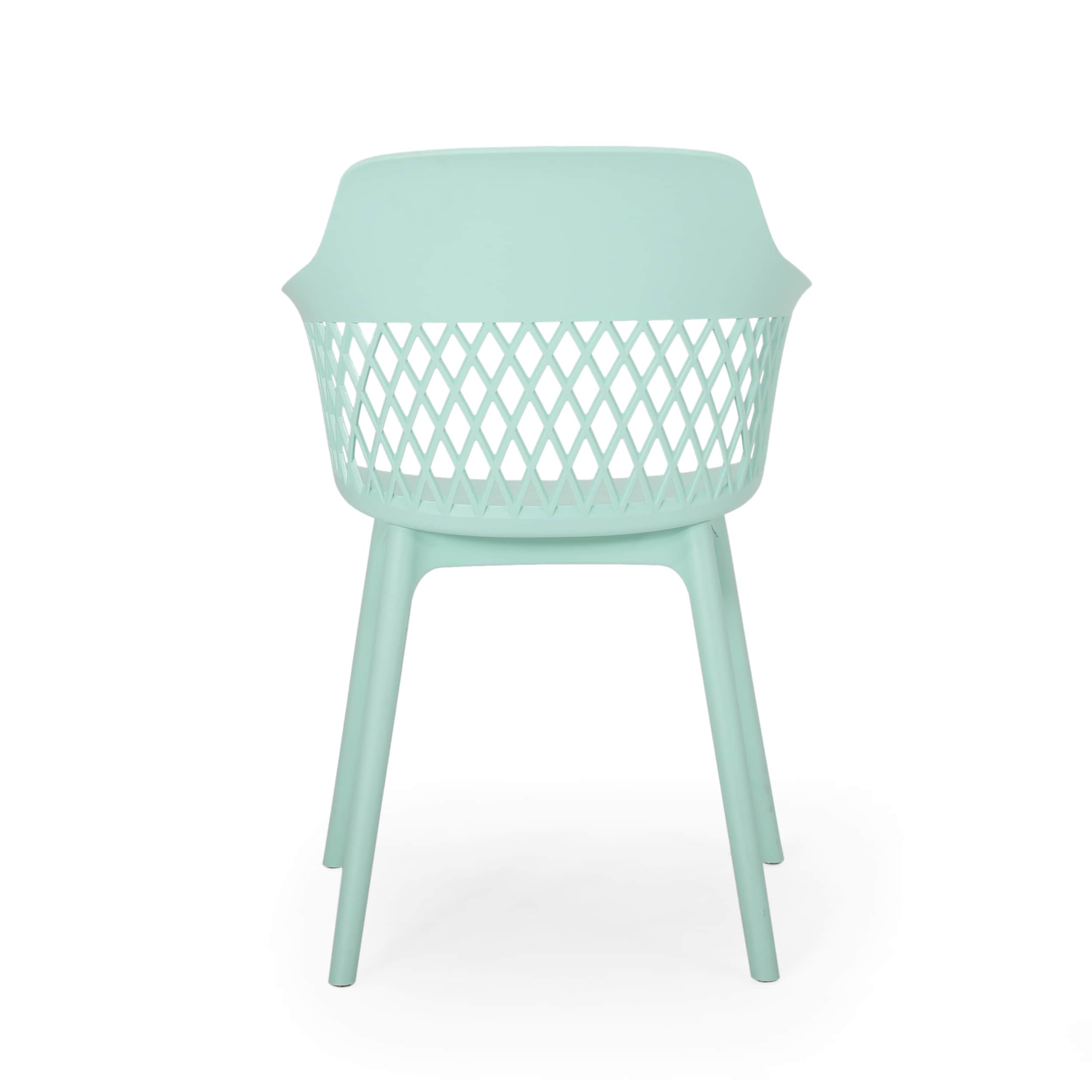 Mint Polypropylene Resin Modern Outdoor Dining Chair Set