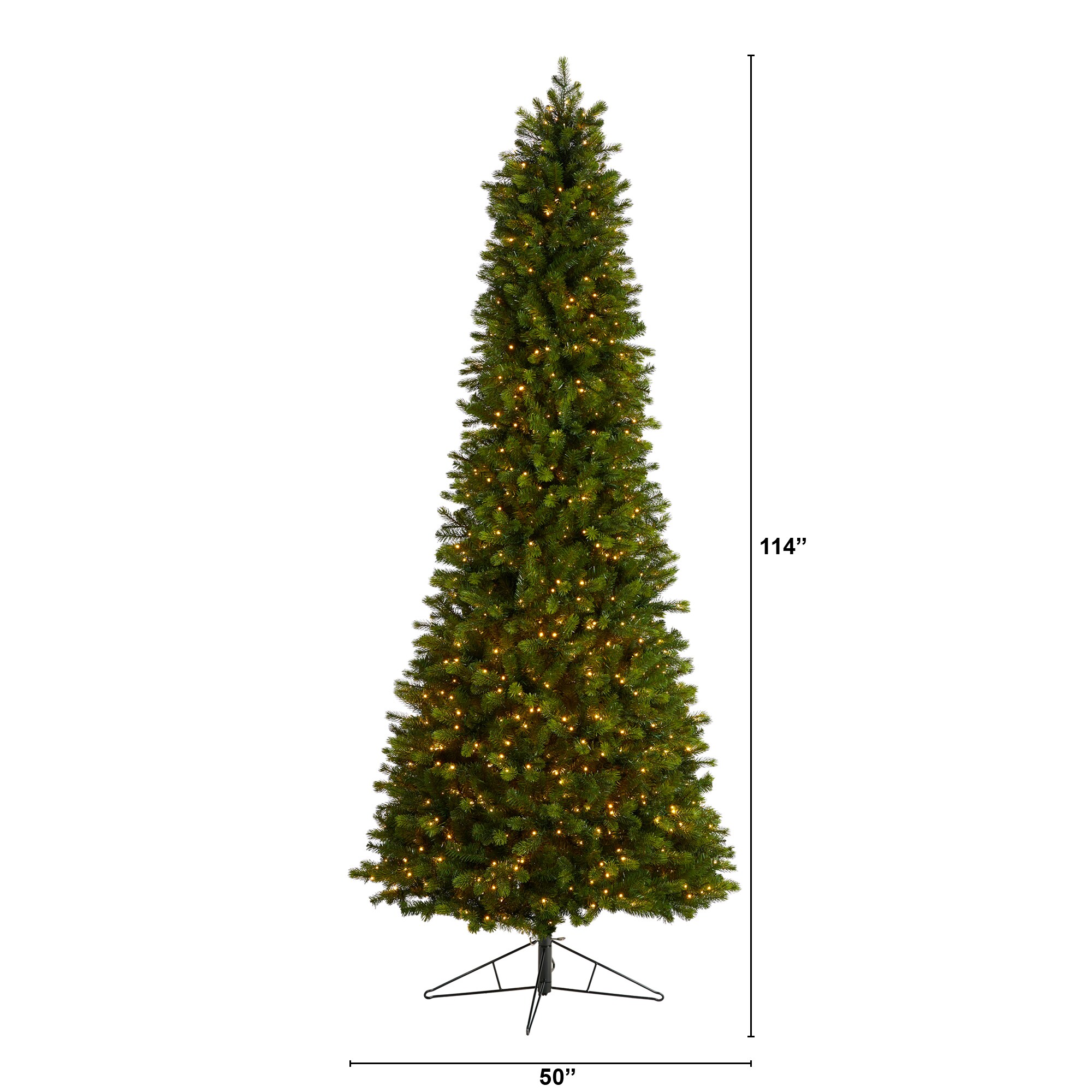 Nearly Natural 6.5' Slim Christmas Tree w/Remote Control 