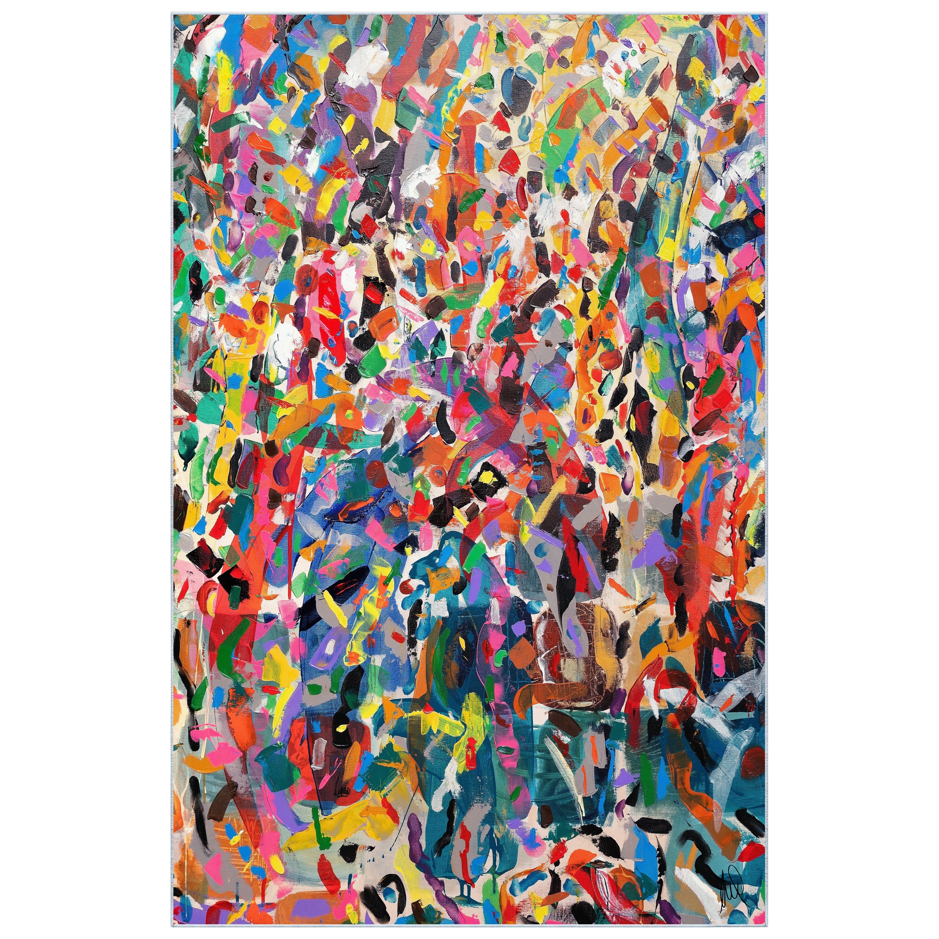 Empire Art Direct TDA-IC2102-0508C2 5 x 8 (ft) Polyester Multi-Colored Rectangular Indoor Abstract Area rug