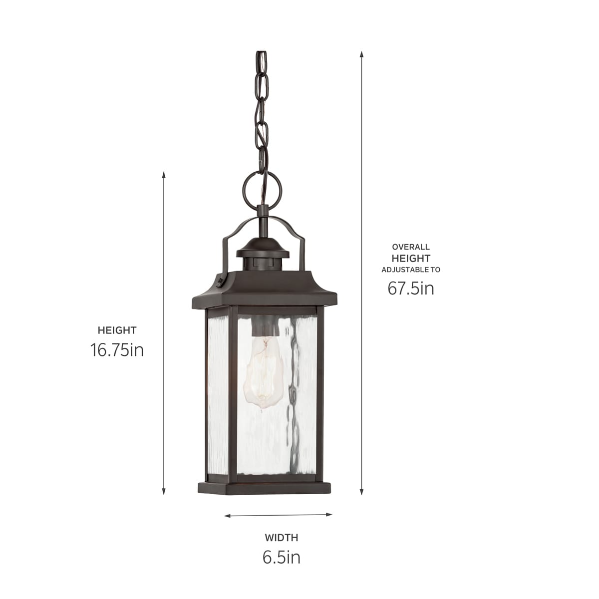 LNC Modern Farmhouse Black Outdoor Hanging Lantern 1-Light Coastal