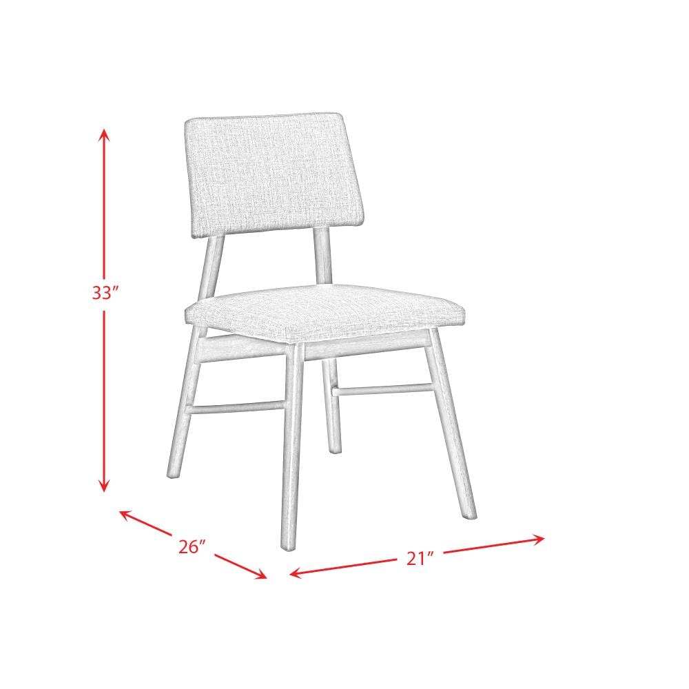 Pebble Brown Upholstered Mid-Century Modern Dining Chair Set