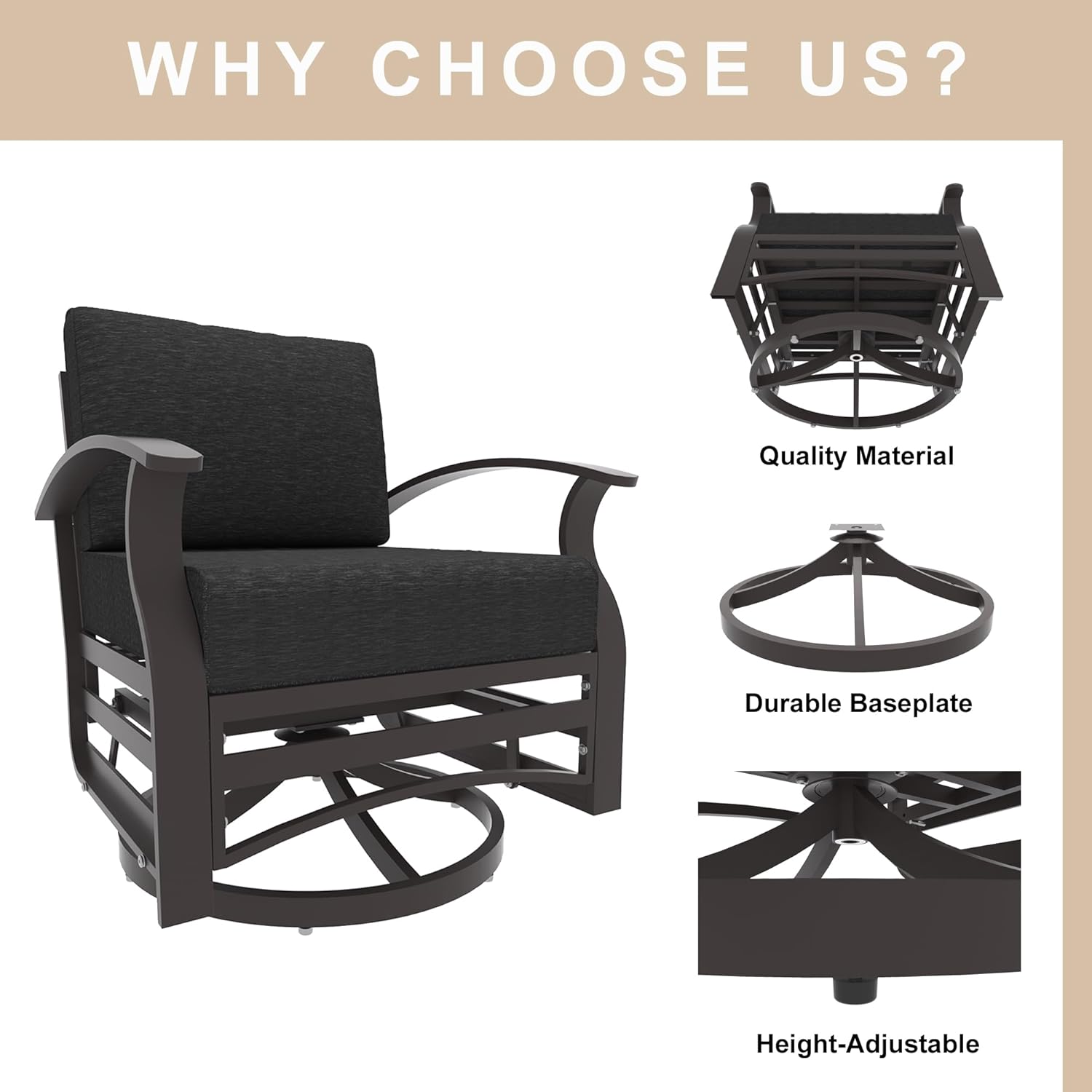 ALAULM LS-ASR-BLACK Patio-Chairs - View #4