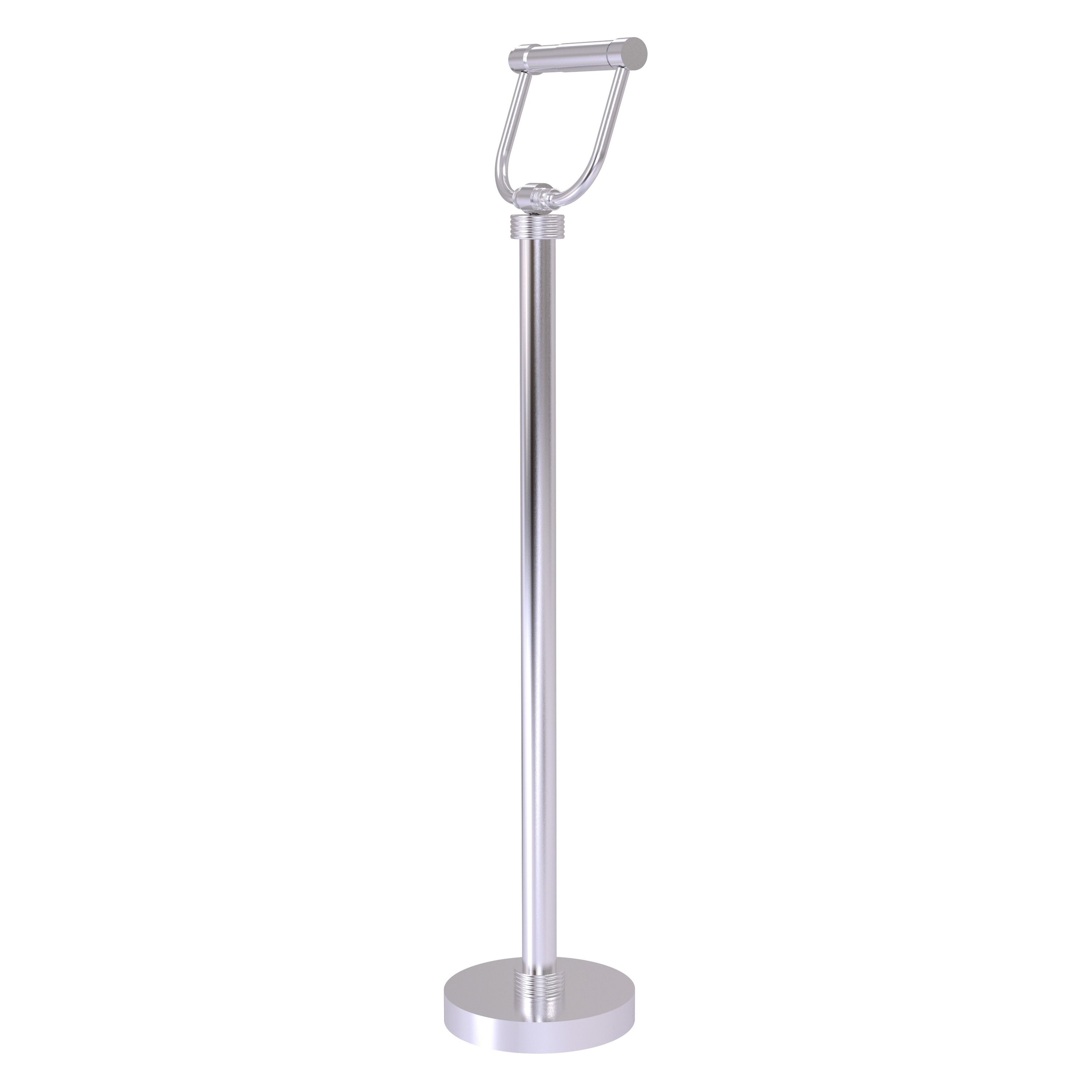 Allied Brass TS-25G-SCH Satin Chrome Freestanding Double post Toilet Paper Holder 1 -Rolls with Storage