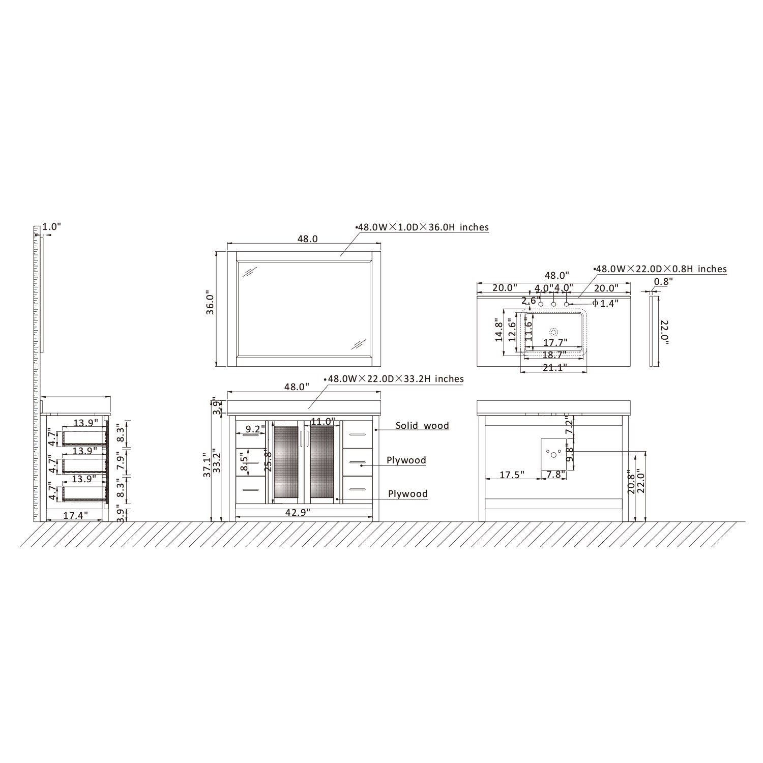 Altair 542048-BO-AW Bath-Vanity-Combo - View #10